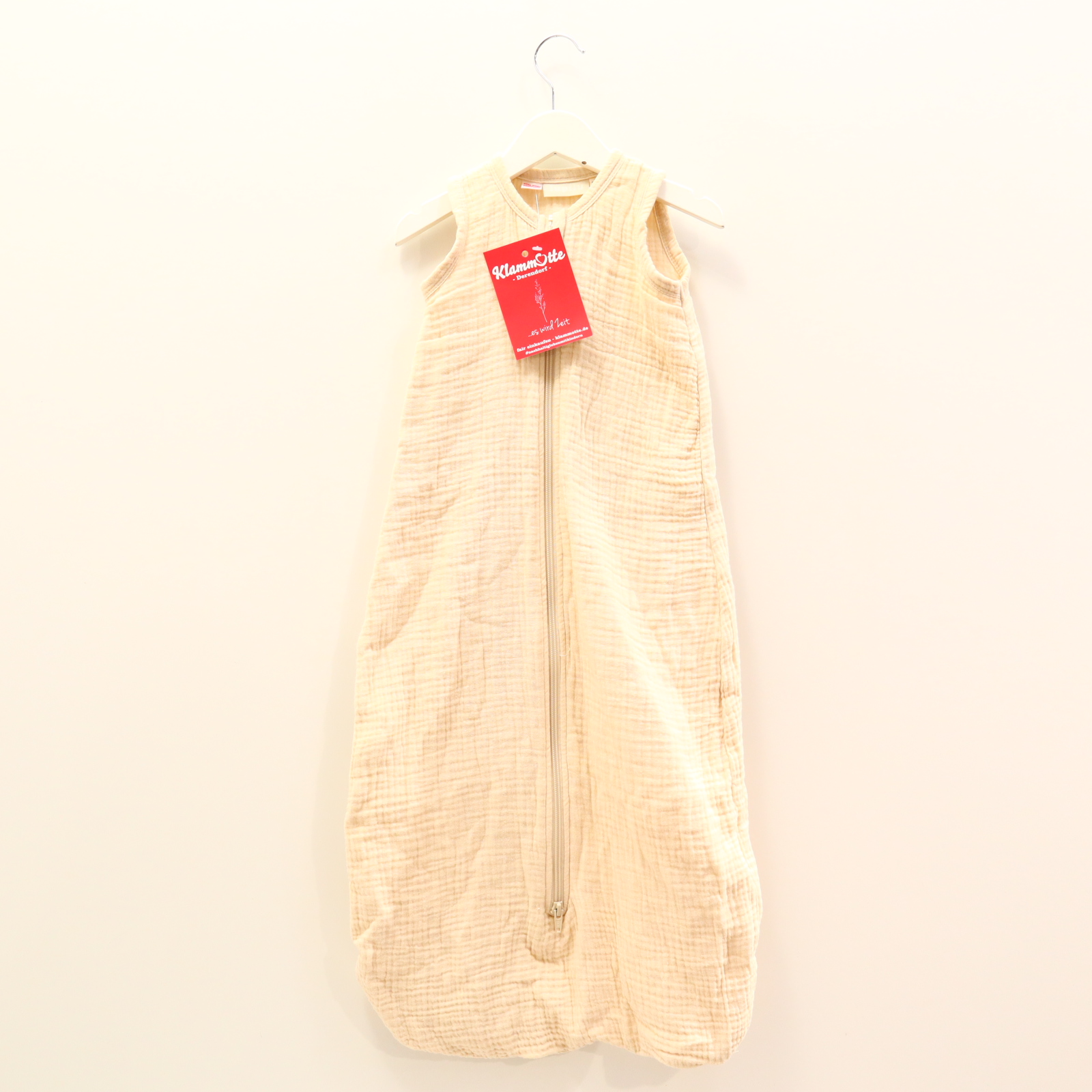 Schlafsack 3-6 Monate/70cm creme Bio-Baumwolle/Musselin Sommer