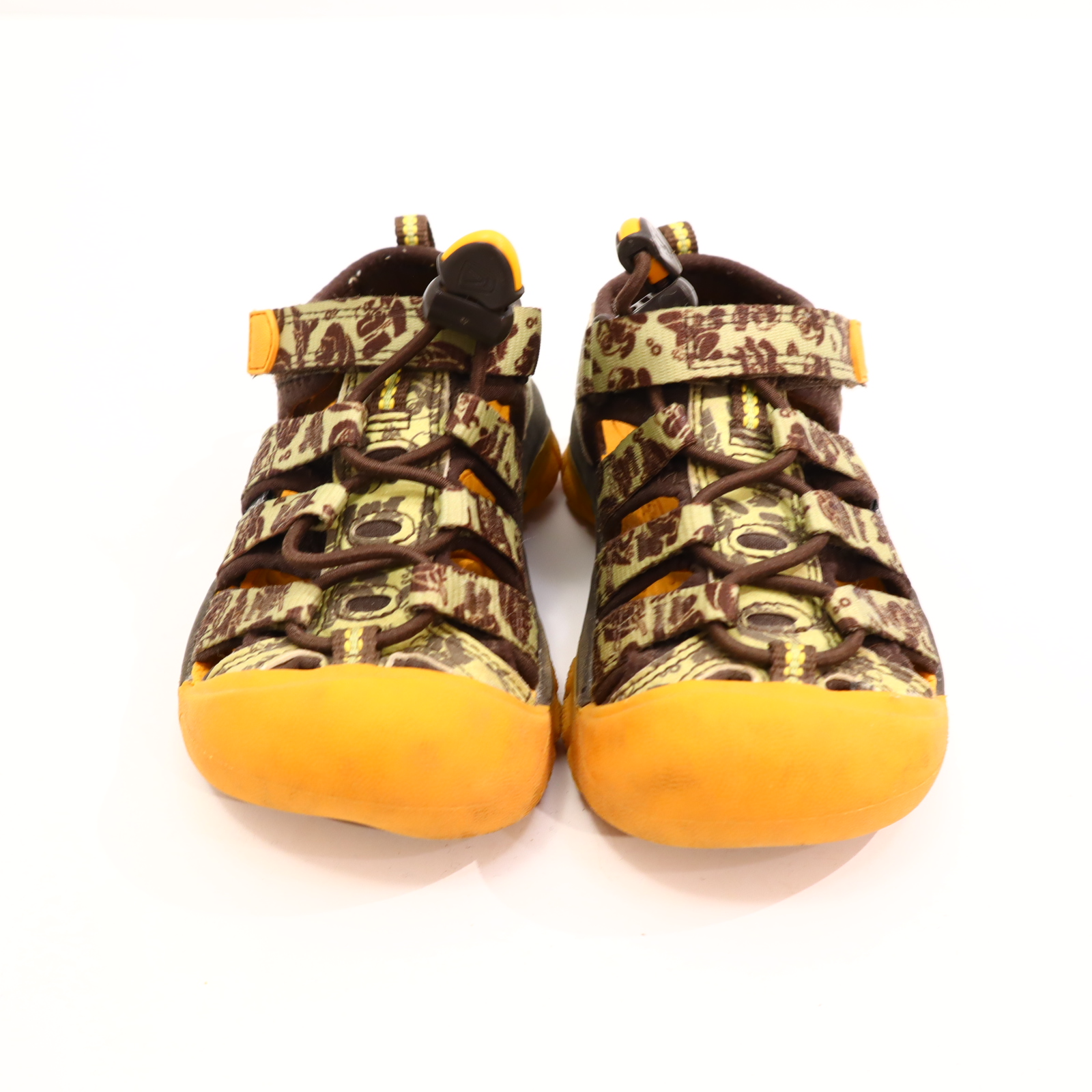 Sandalen KEEN 25/26 braun/grün/orange waschbar leichte gleichmäßige Ablaufspuren