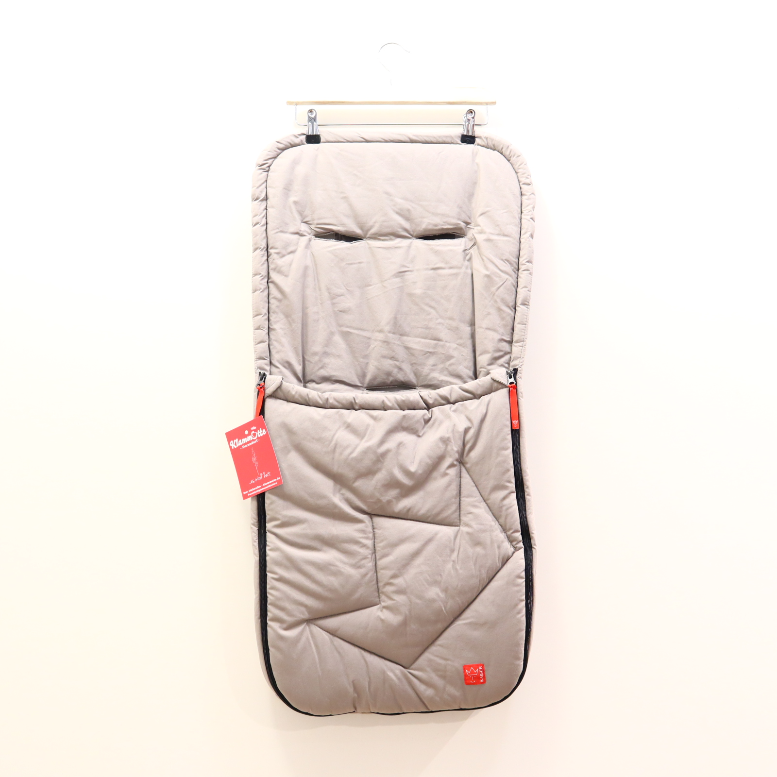 Fußsack KAISER grau Baumwolle 6-36 Mon. Sportwagen/Buggy
