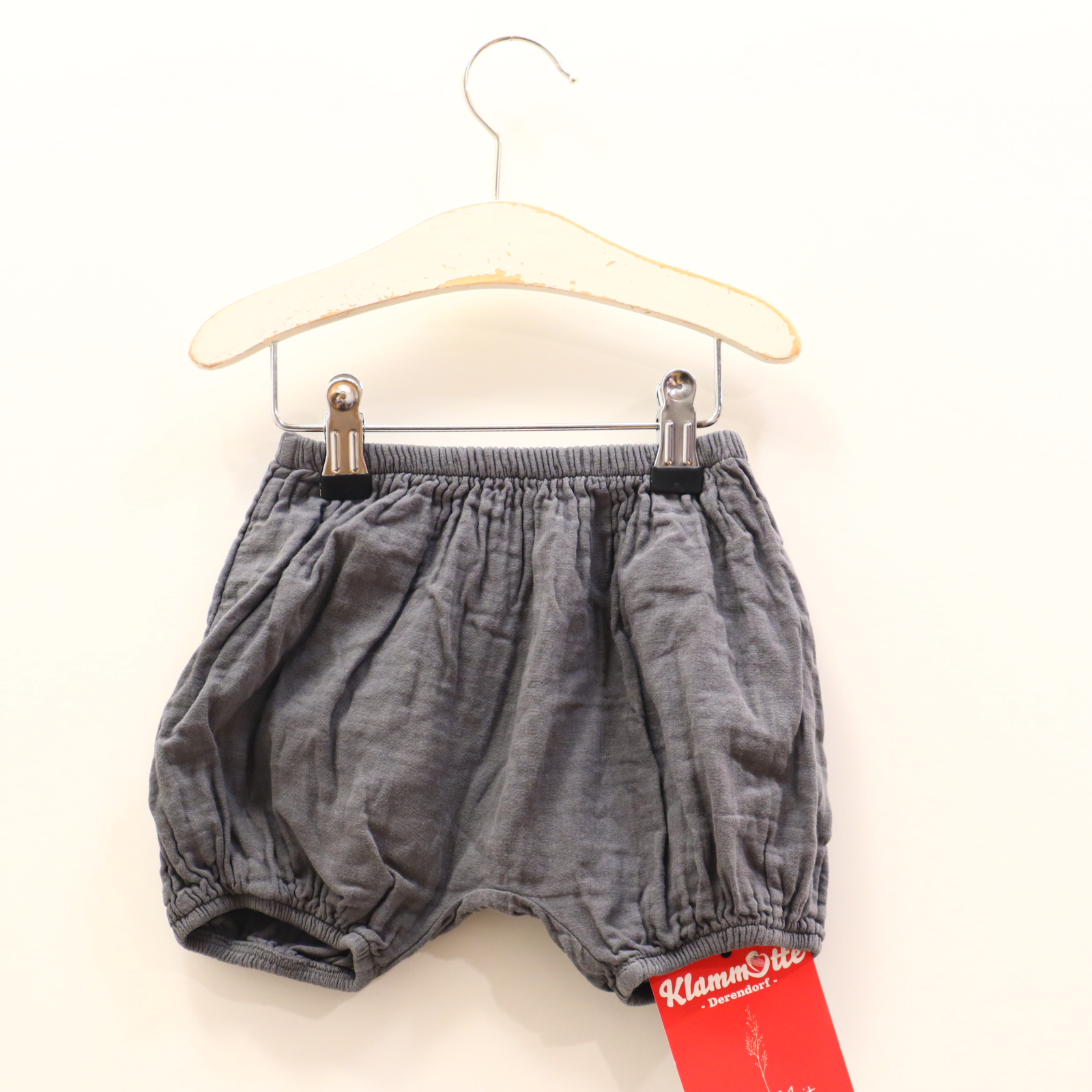 Hose Poudre Organic Bloomers 104 grau Biobaumwolle/Musselin Gummibandzug