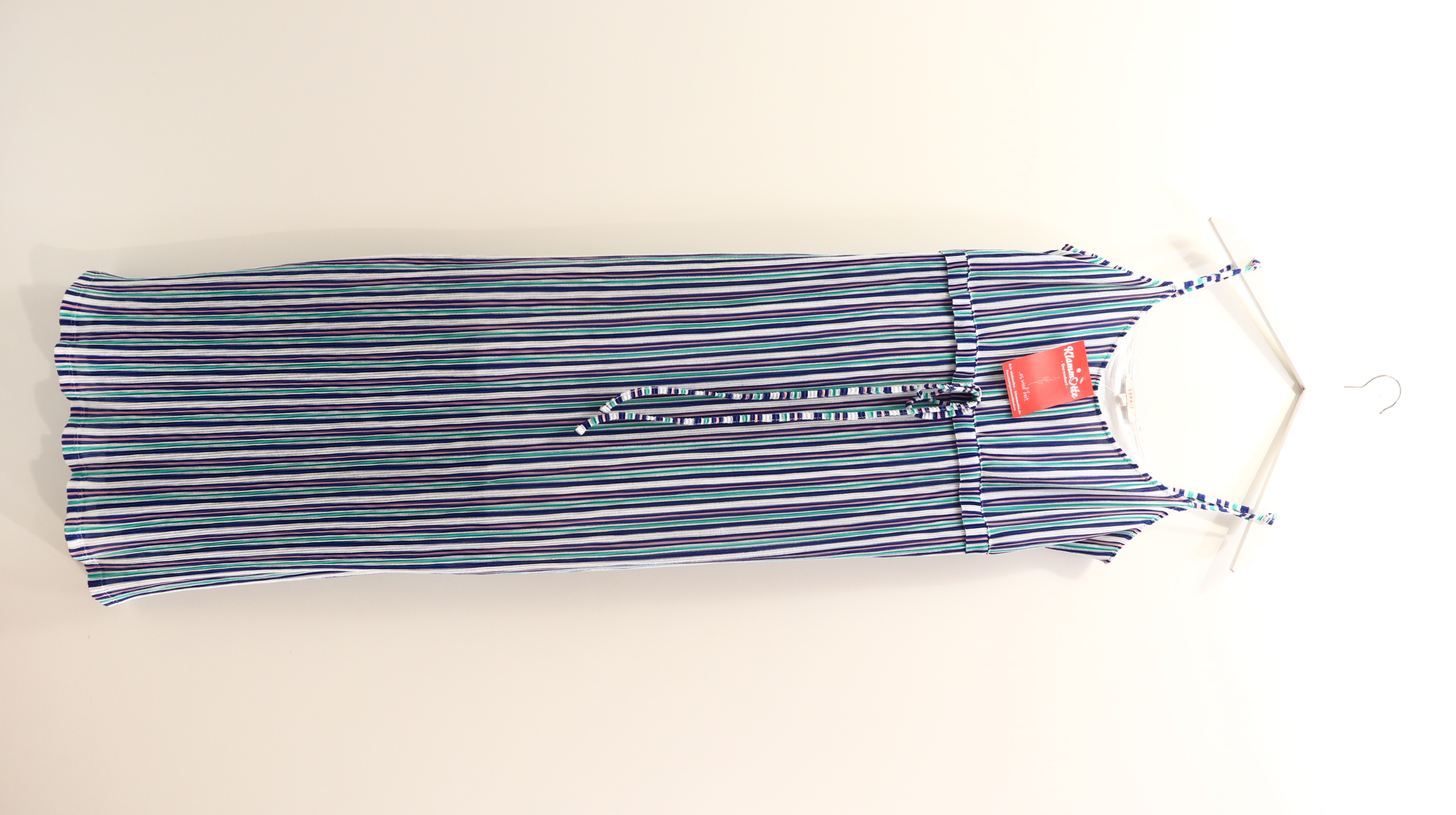 Kleider & Röcke ESPRIT Maxikleid/Träger M/38/40 bordeaux/grün/rosa/weiß Streifen Polyester