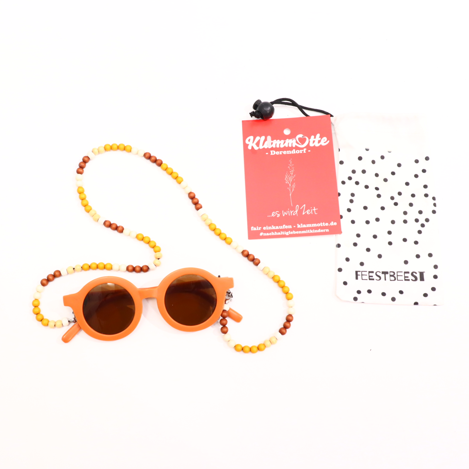 Bademode FEESTBEEST Sonnenbrille karamell mit Brillenkette!