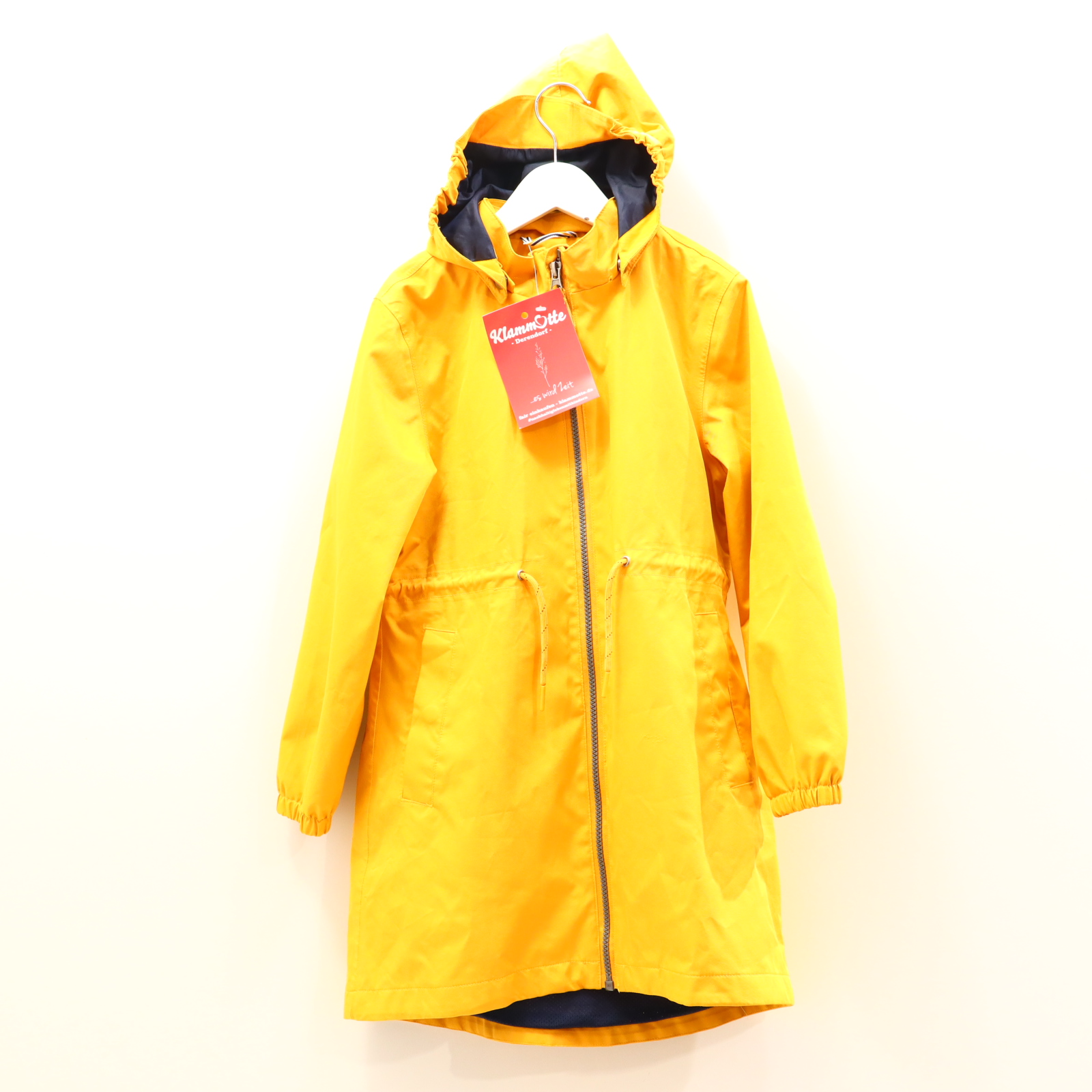 Jacke TCM Parka/Regenmantel 122/128 gelb abnehmb. Kapuze/Meshfutter
