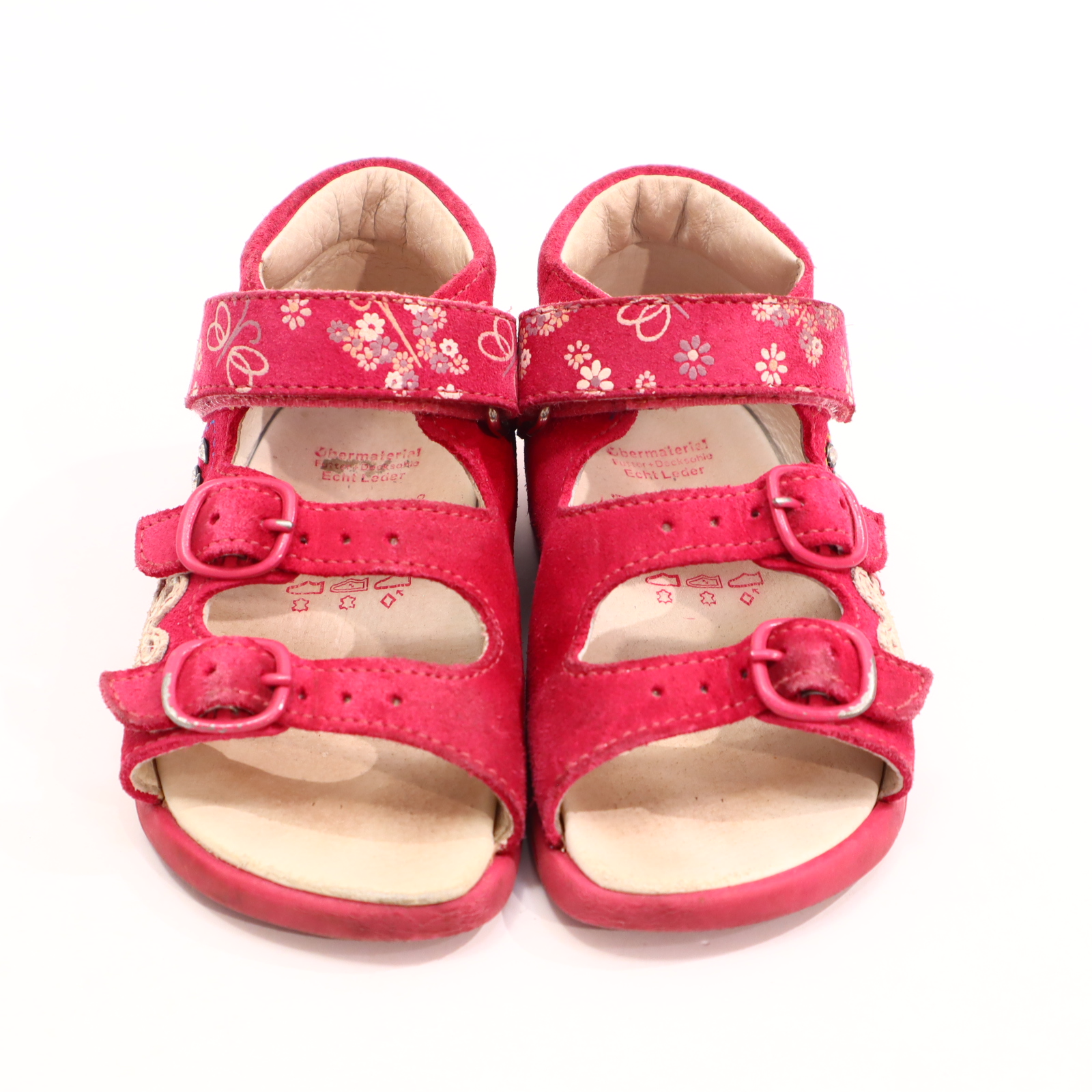 Sandalen Däumling 22 beere Wildleder M leichte gleichmäßige Ablaufspuren