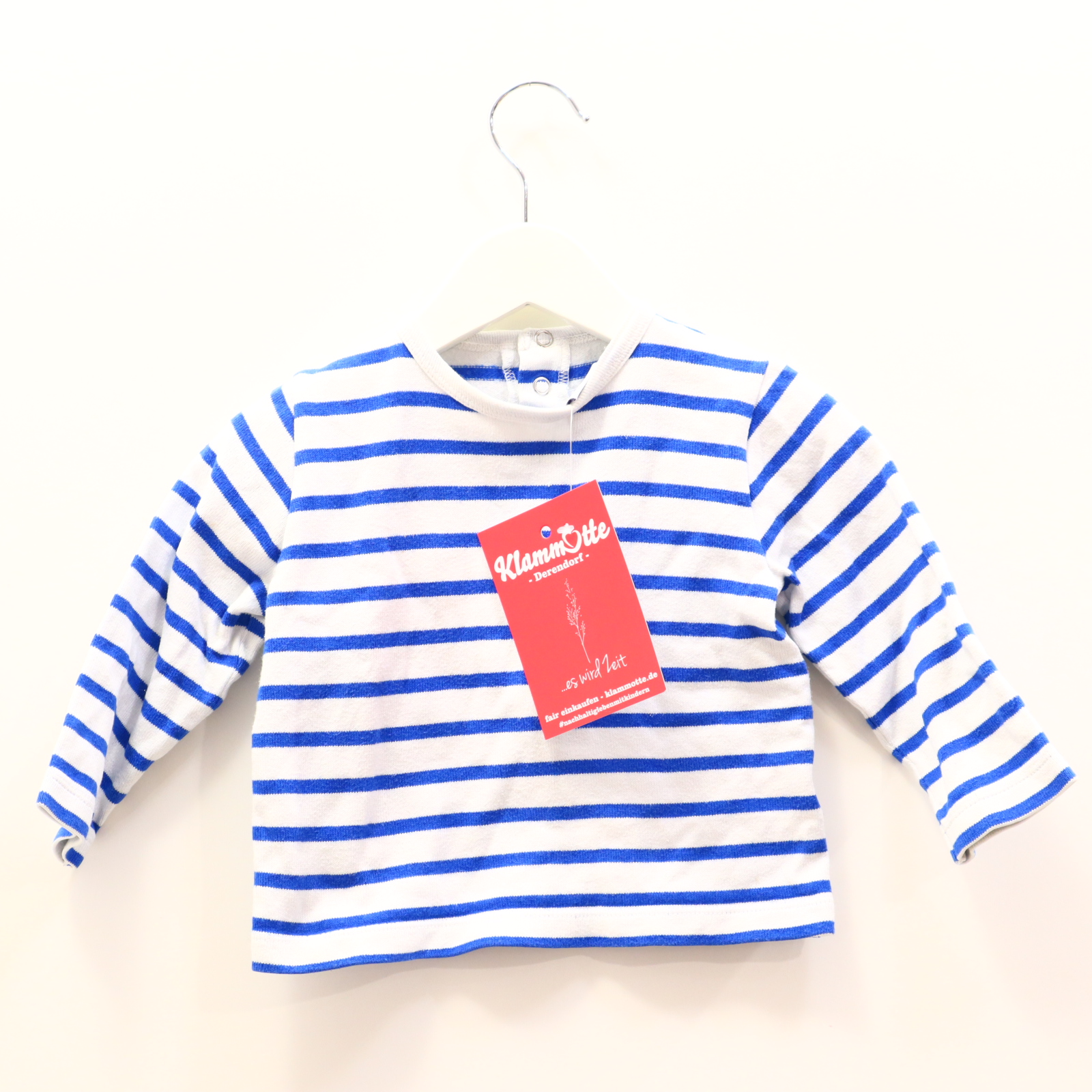 Oberteil PETIT BATEAU 80 blau/weiß gestreift Sweatshirt Baumwolle/Interlock