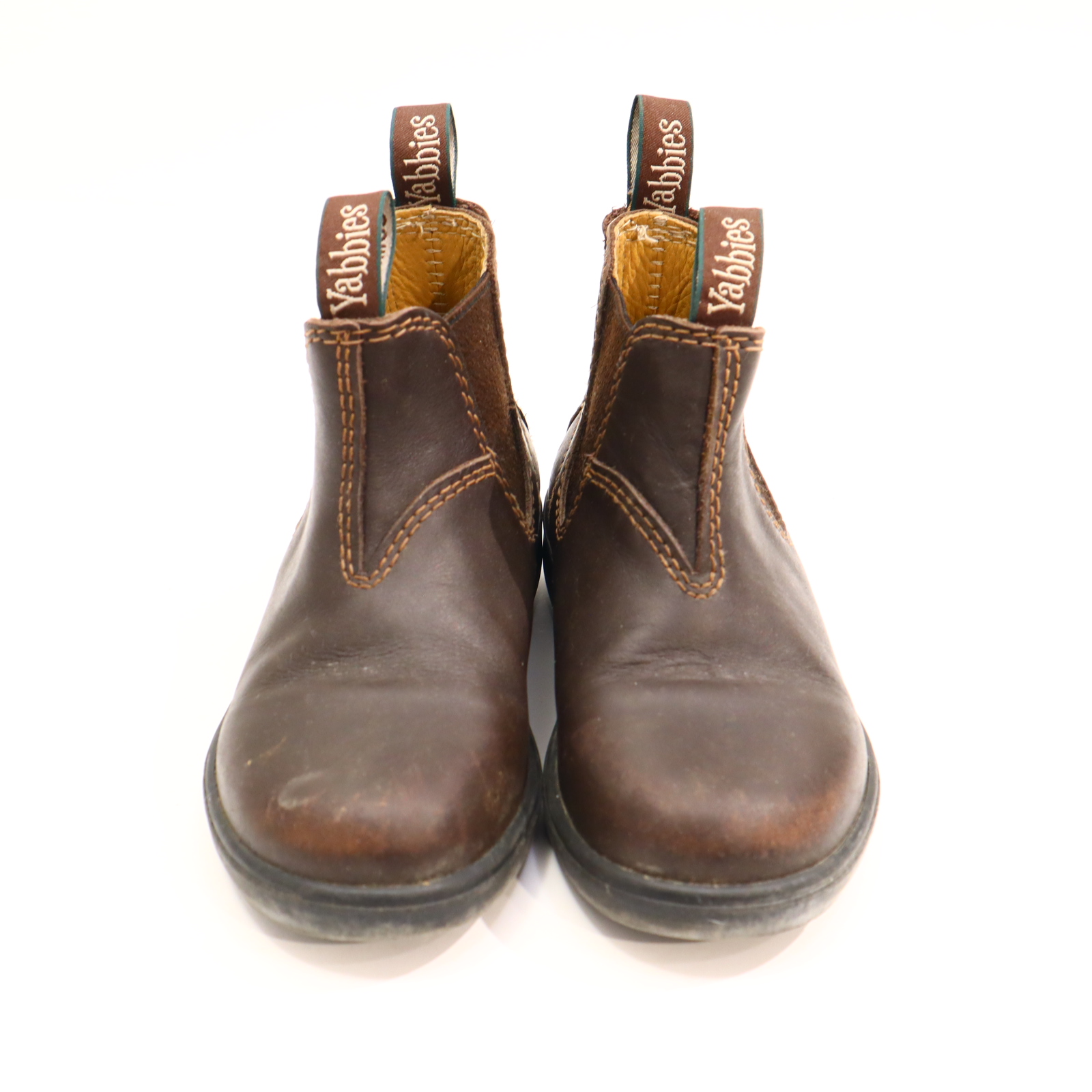 Halbschuhe Yabbies Chelseaboots 28 braun Leder leichte gleichmäßige Ablaufspuren