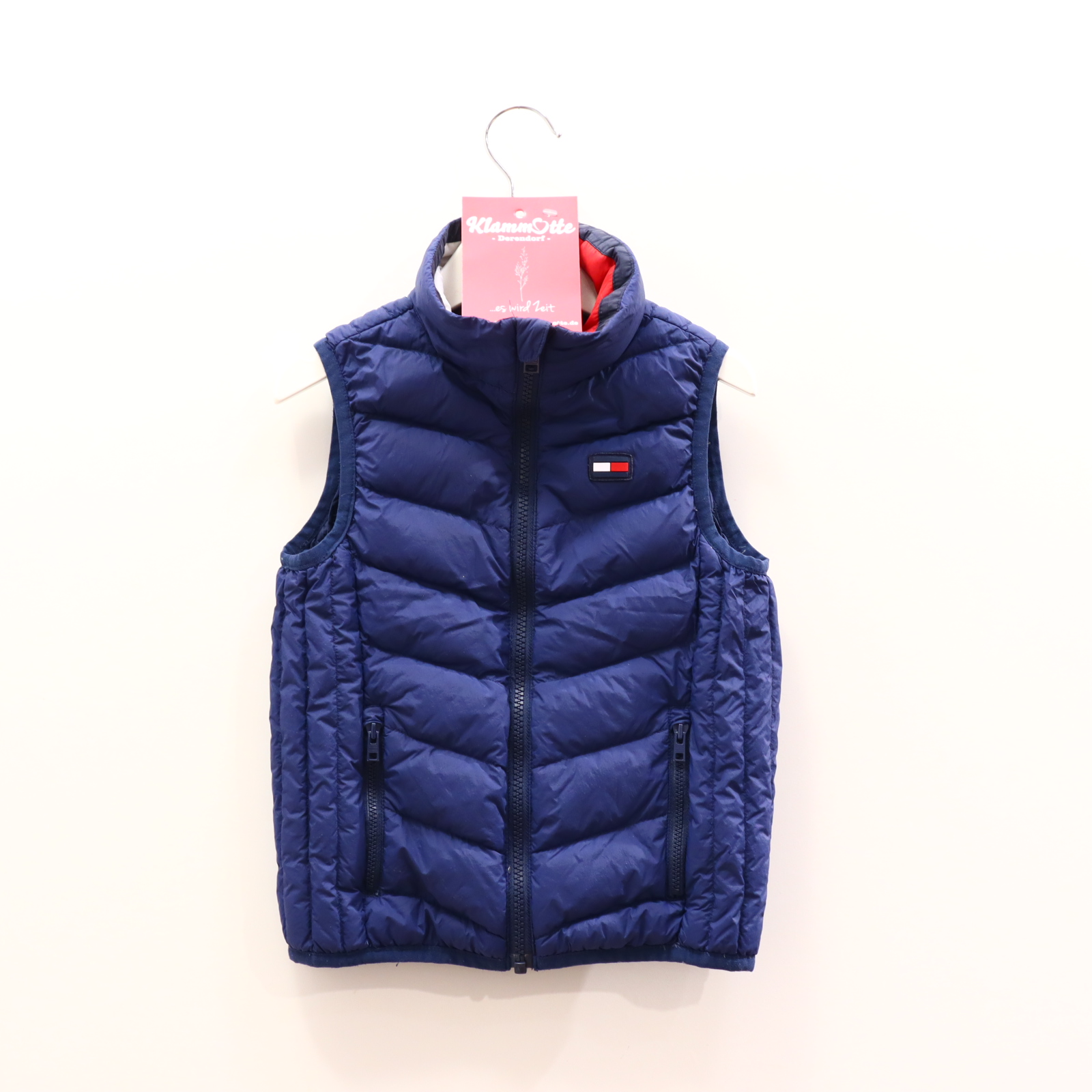 Jacke TOMMY HILFIGER 110 blau Applikation/Logo Steppweste Polyamid Daunen/Federn ganzjährig