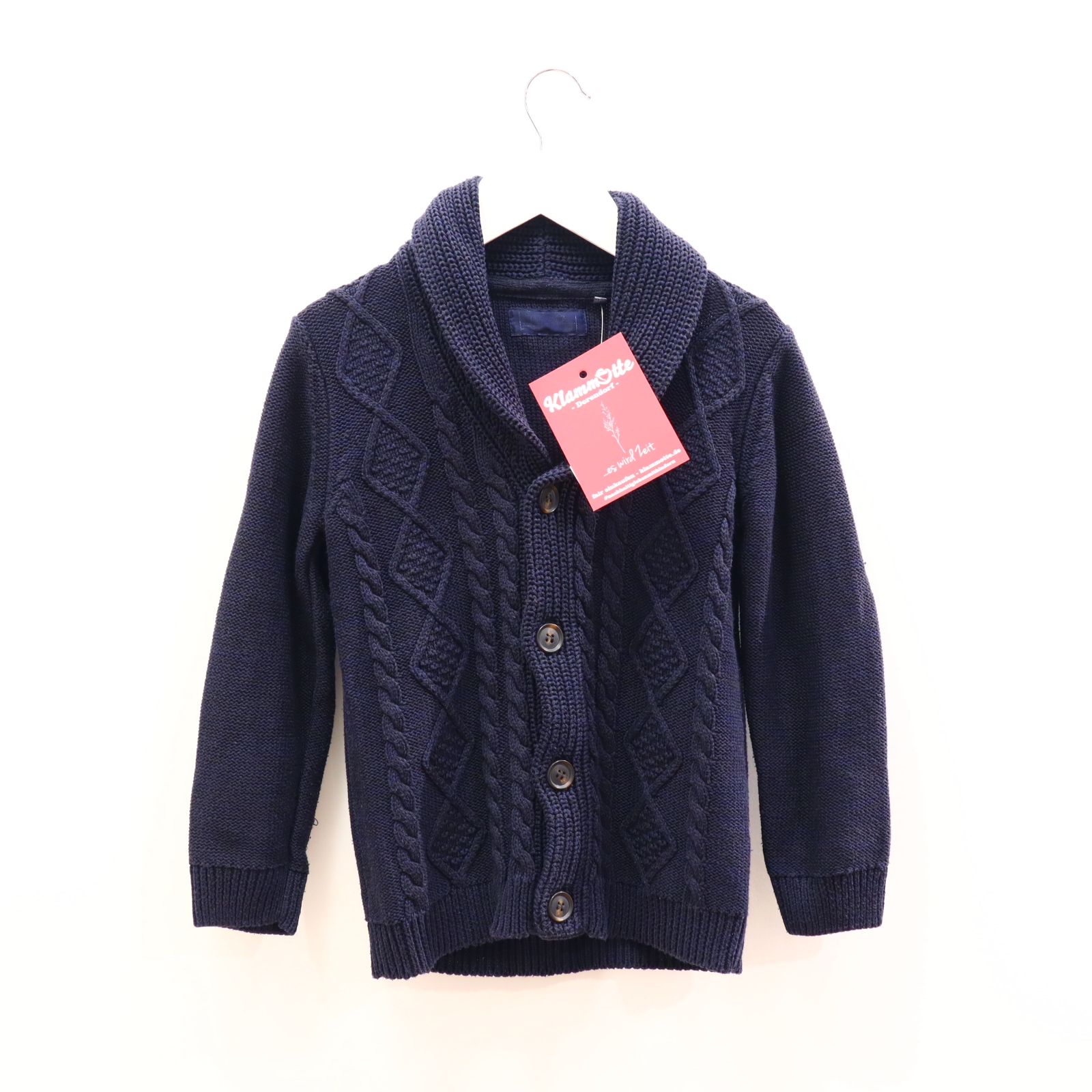 Oberteil NEXT Gr. 122 Strickjacke blau Baumwolle/Polyacryl Zopfmuster