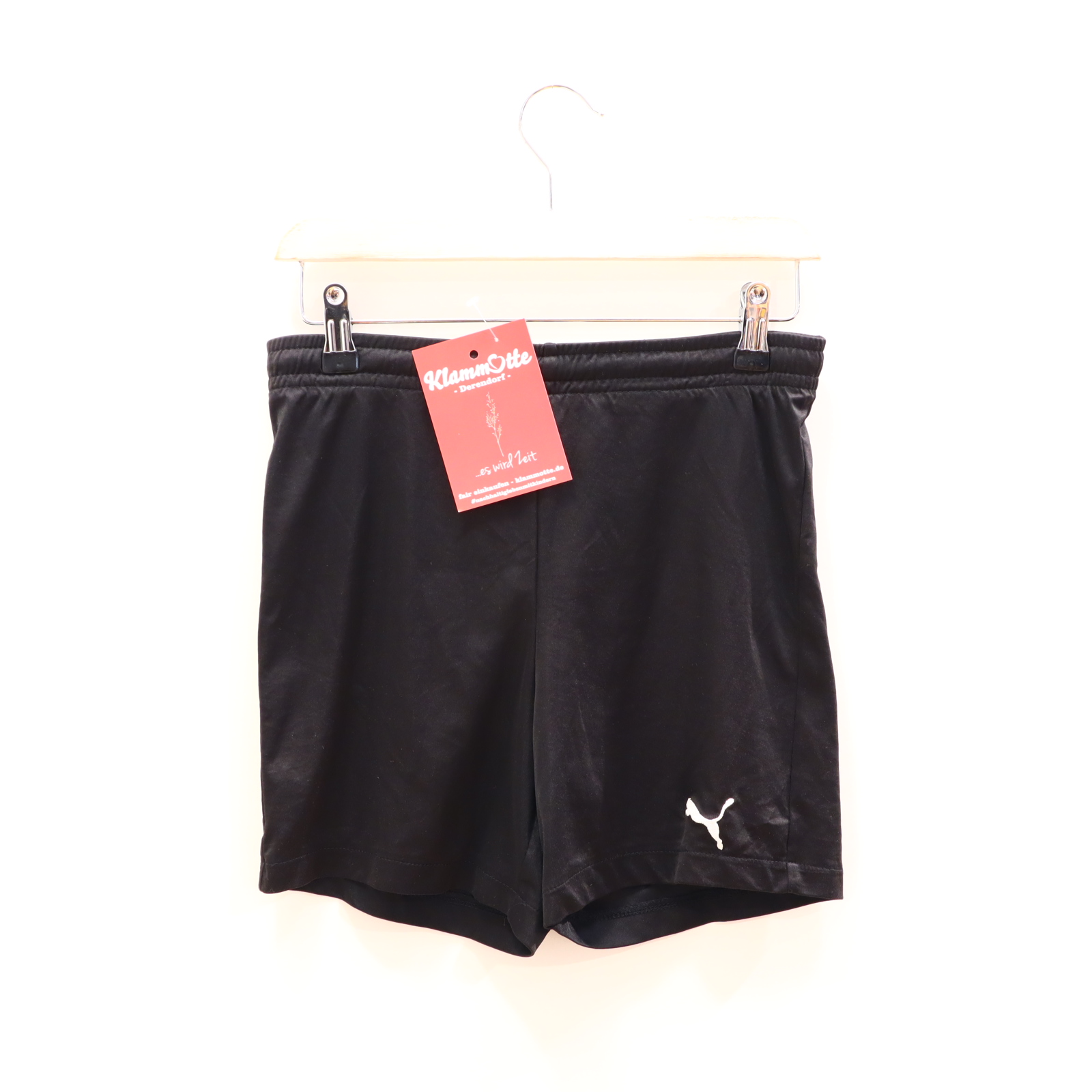 Hose PUMA 140 Short/Sporthose schwarz Logo/Stickerei Gummibandzug/Kordelzug
