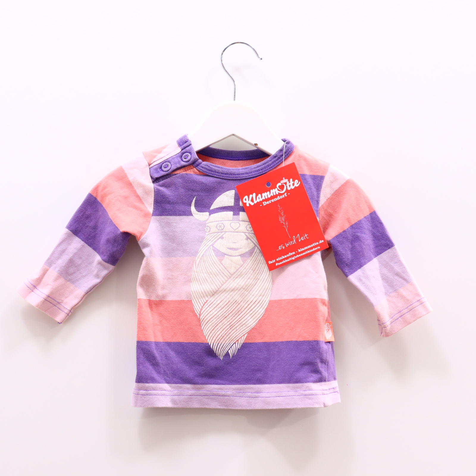 Oberteil danefae 68 apricot/flieder/lila gestreift/Print langarm/Shirt Baumwolle/Elasthan