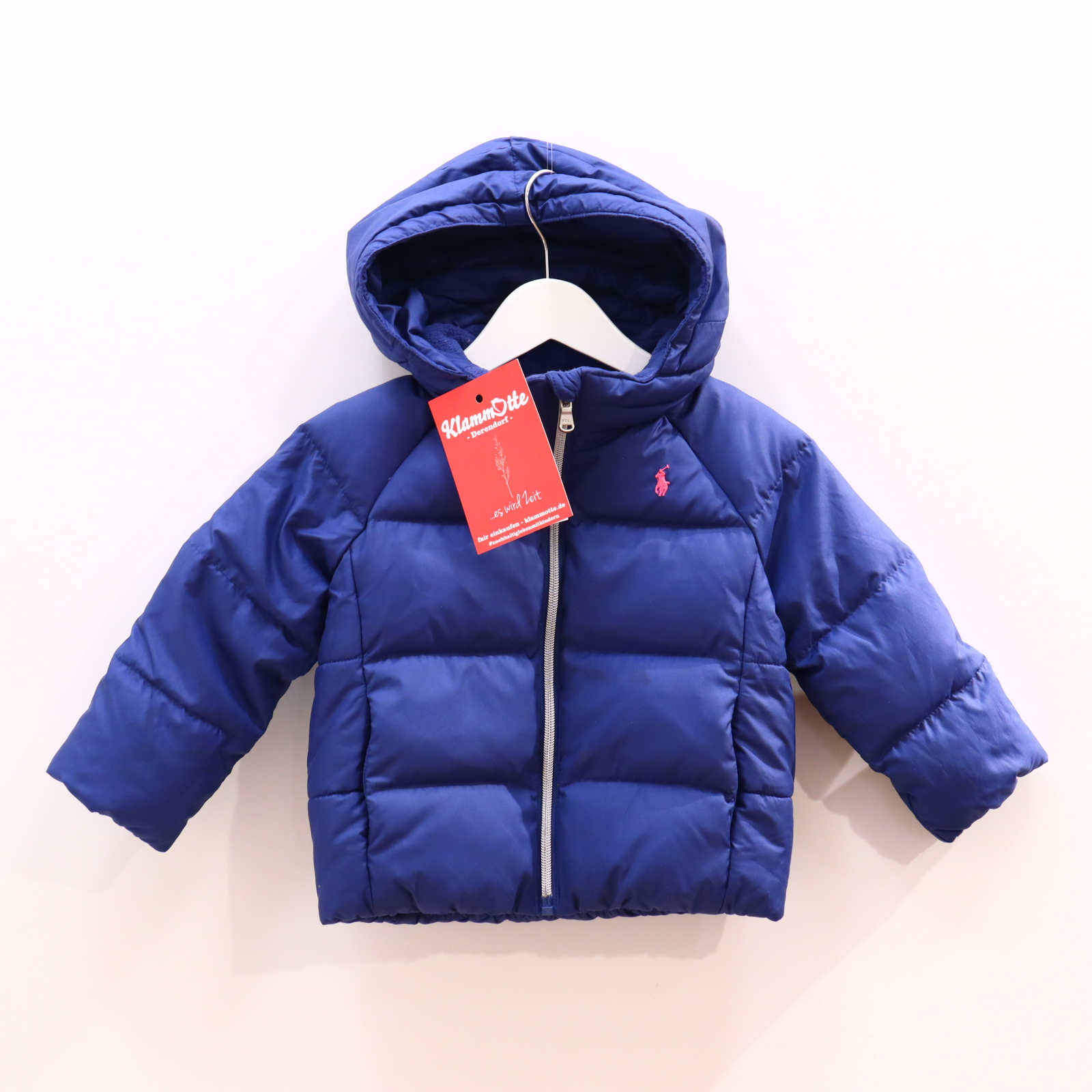 Jacke RALPH LAUREN Daunenjacke/Steppjacke 92 Daunen/Federn blau Logo/Stickerrei