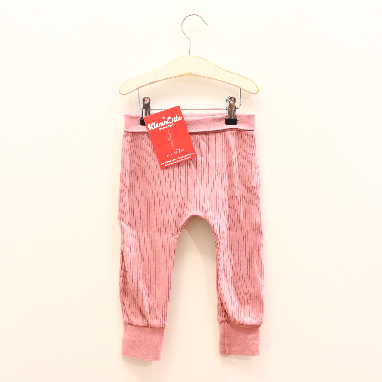 Hose Sense Organics Jerseyhose 92 rosa Rippstrick Biobaumwolle Komfortbund