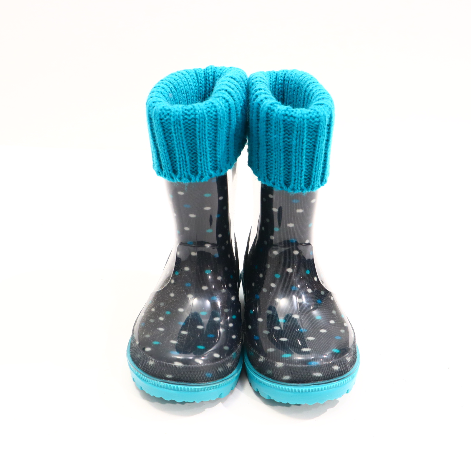 Gummistiefel 22 grün/schwarz Punkte herausnehmb. Futter