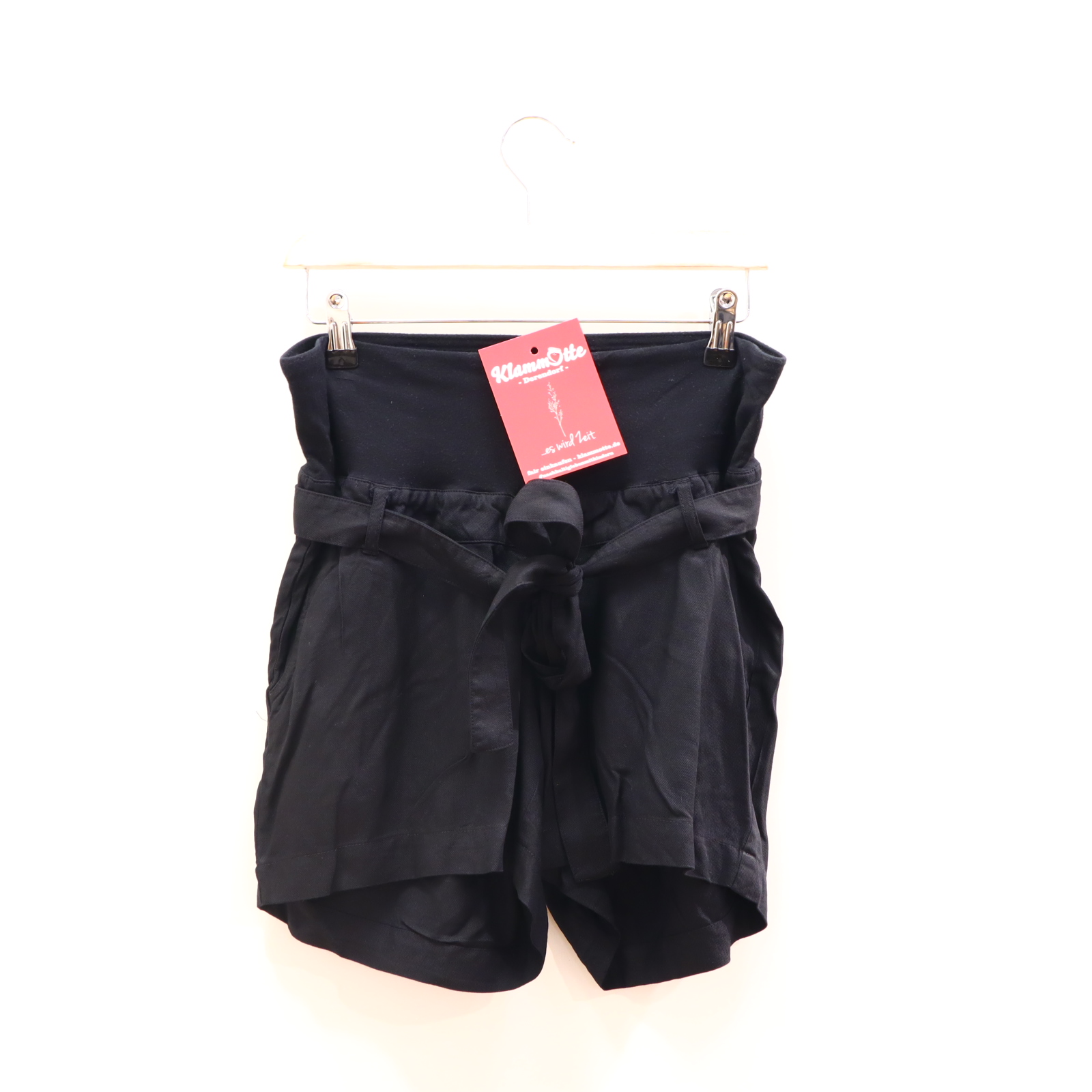 Hose H&M 40 Short schwarz Viskose High rib