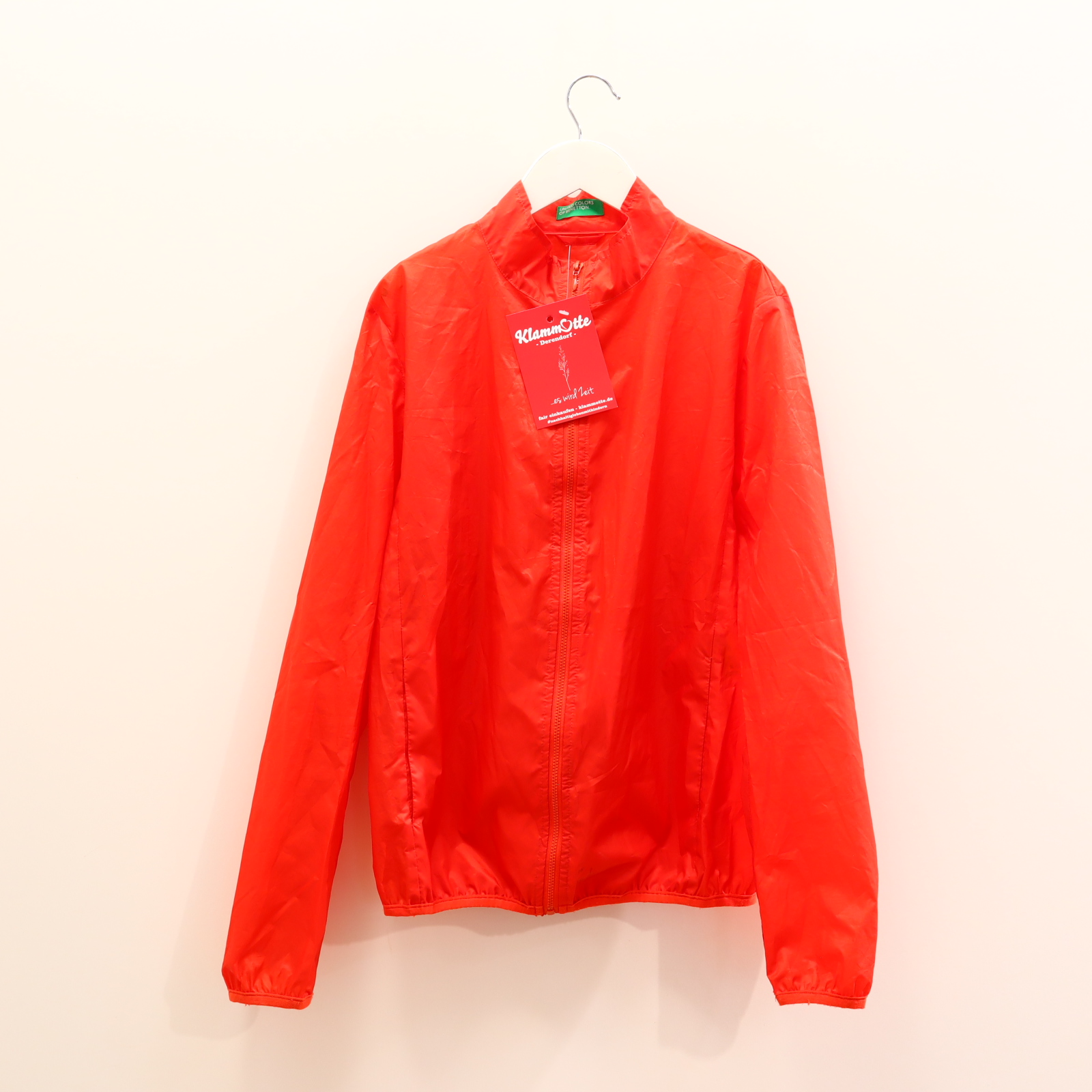 Jacke BENETTON Regenjacke 164 rot Polyester