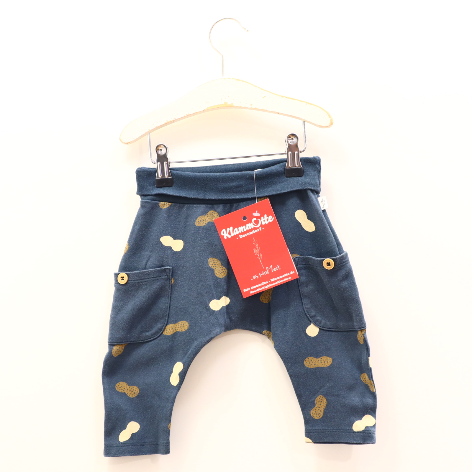 Hosen & Strampler Sanetta 68 grün Alloverprint Schlupfhose Bio-Baumwolle/Sweat Komfortbund