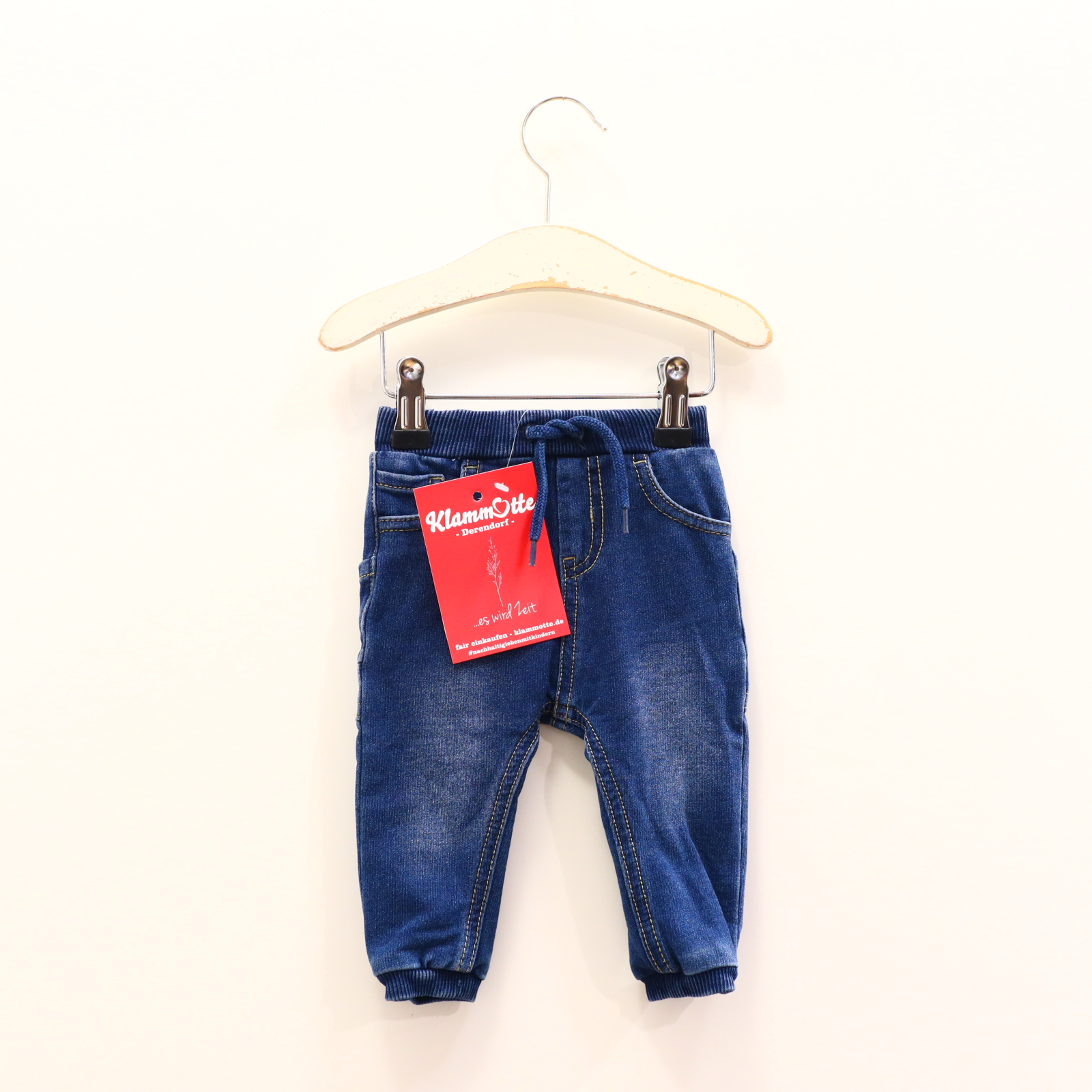 Hosen & Strampler name it 62 blau Jeans/Jogger Denim Gummibandzug/verstellb. Bund kl. Materialfehler