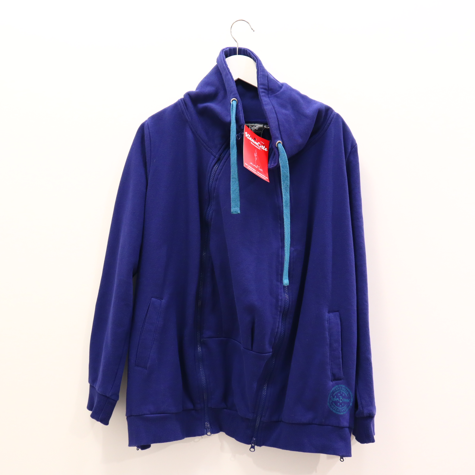 Pullover bpc Sweatjacke/Tragejacke 40/42 blau Print Baumwolle