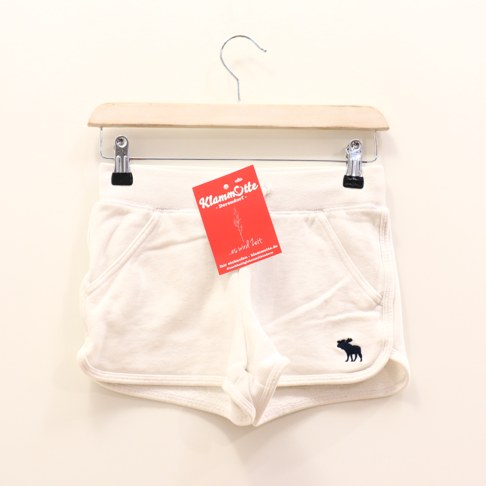 Hose Abercrombie & Fitch Short 134/140 weiß Sweat Gummibandzug/Kordelzug