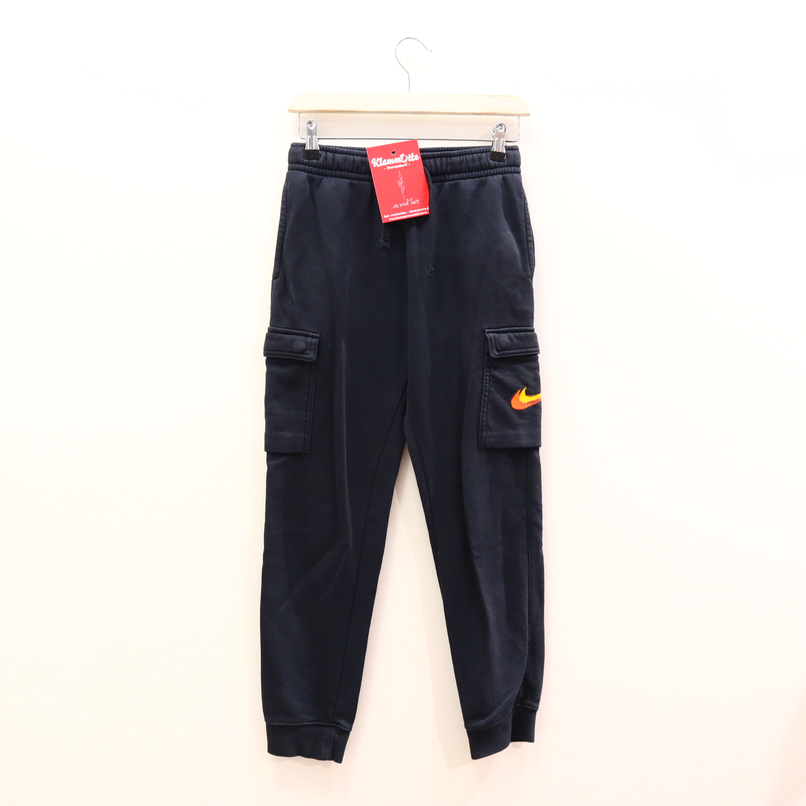 Hose NIKE 134/140/146 Cargo/Jogger schwarz Logo/Print Gummibandzug Baumwolle/Polyester/Sweat