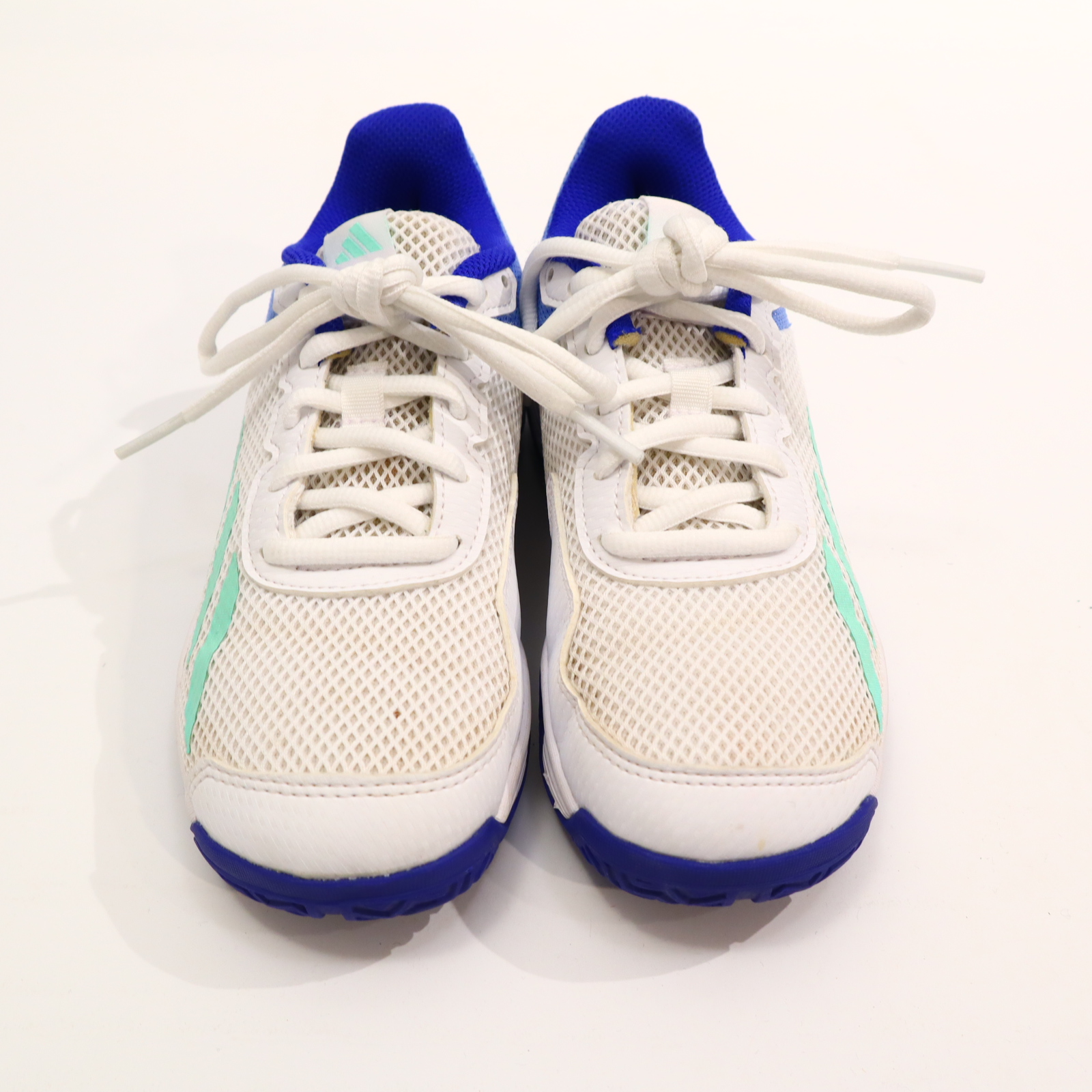 Sportschuh Adidas 32 Hallenschuh blau/mint/weiß Schnürrschuh Mesh