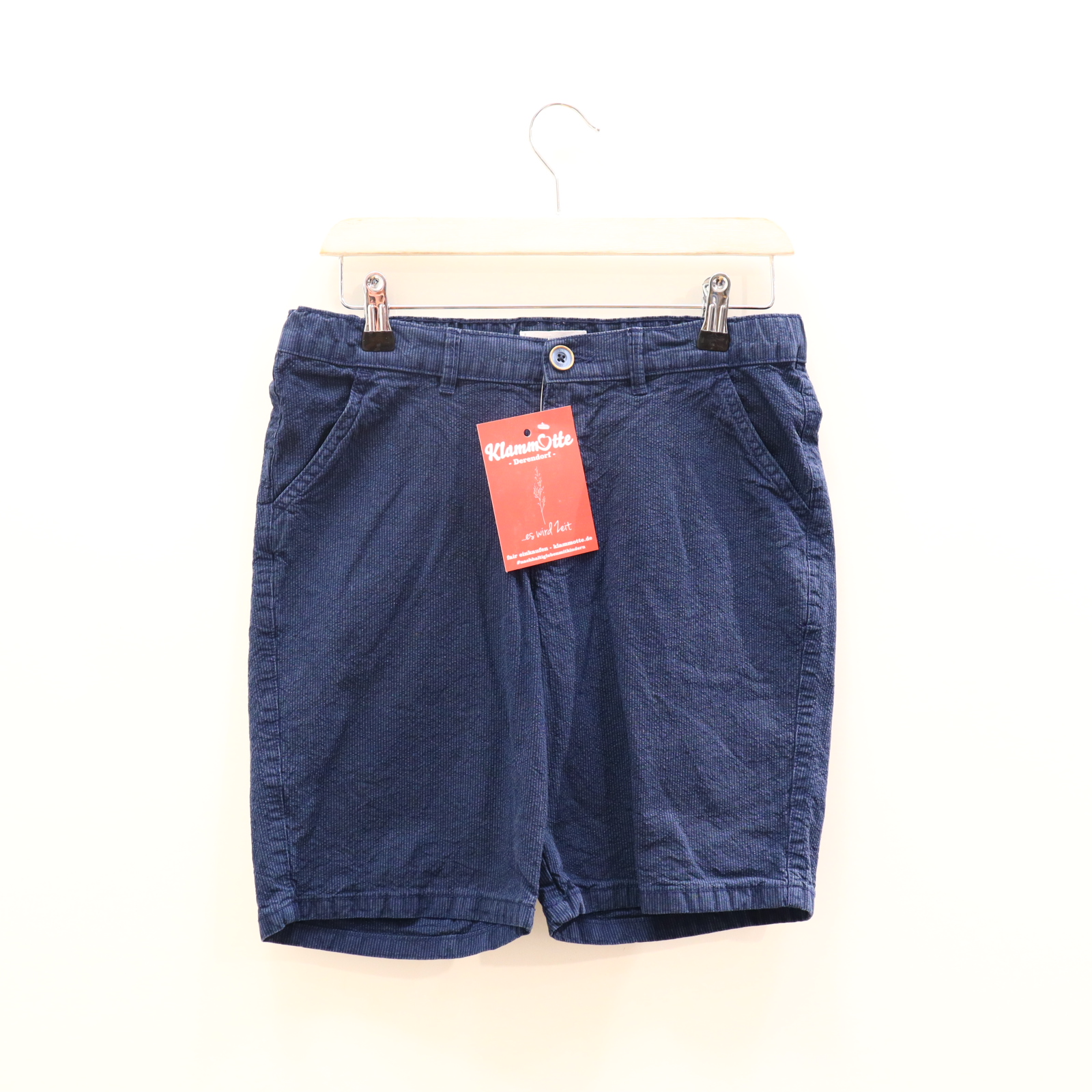 Hose MANGO 164 Short blau gestreift Knopf/Reißverschluß/verstellb. Bund
