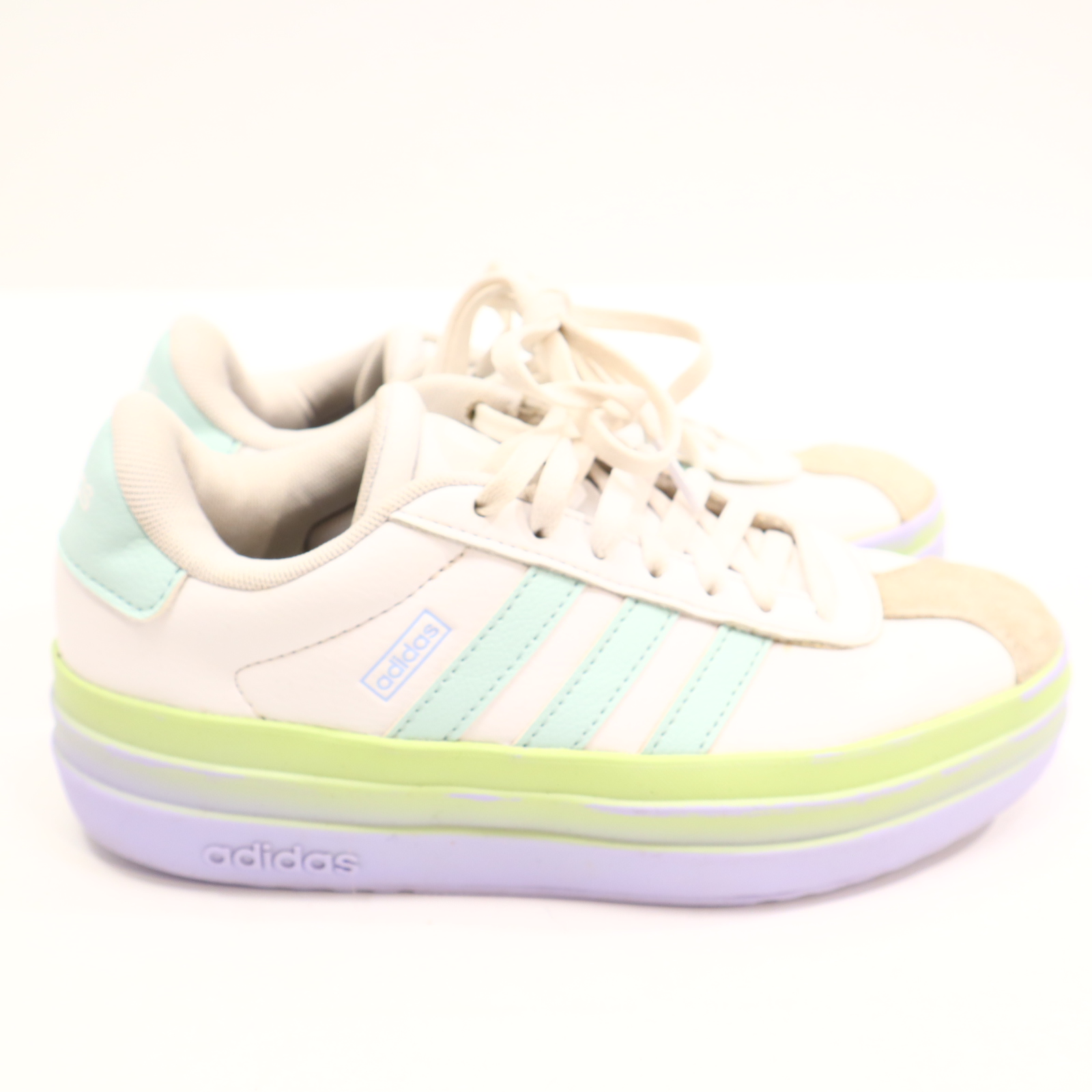 Halbschuhe Adidas Schnürschuh/Sneaker 35.5 grau/mint/weiß leichte gleichmäßige Ablaufspuren