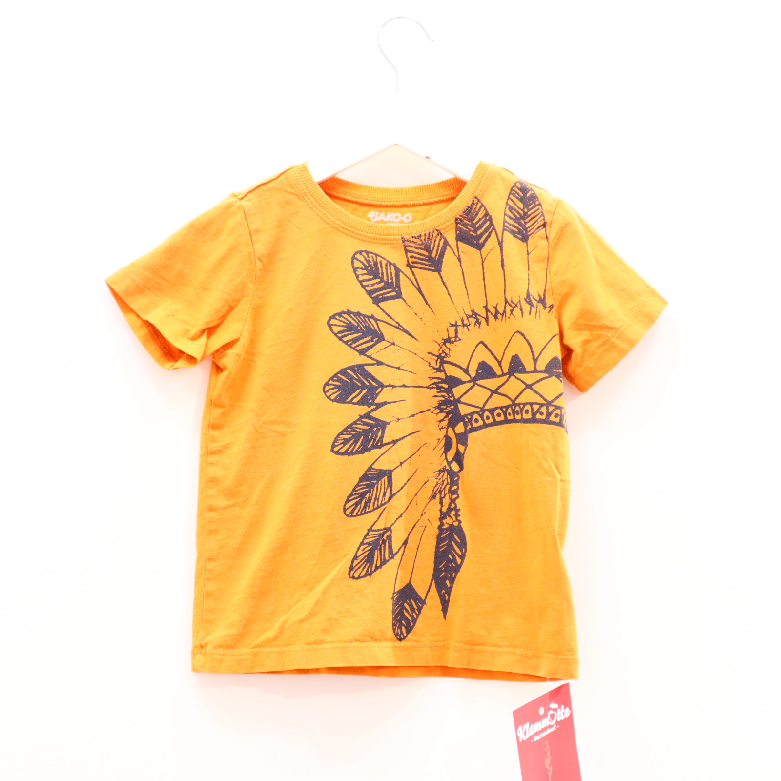 Oberteil Jako-O Gr. 104/Gr. 110 kurzarm Shirt orange Baumwolle Print
