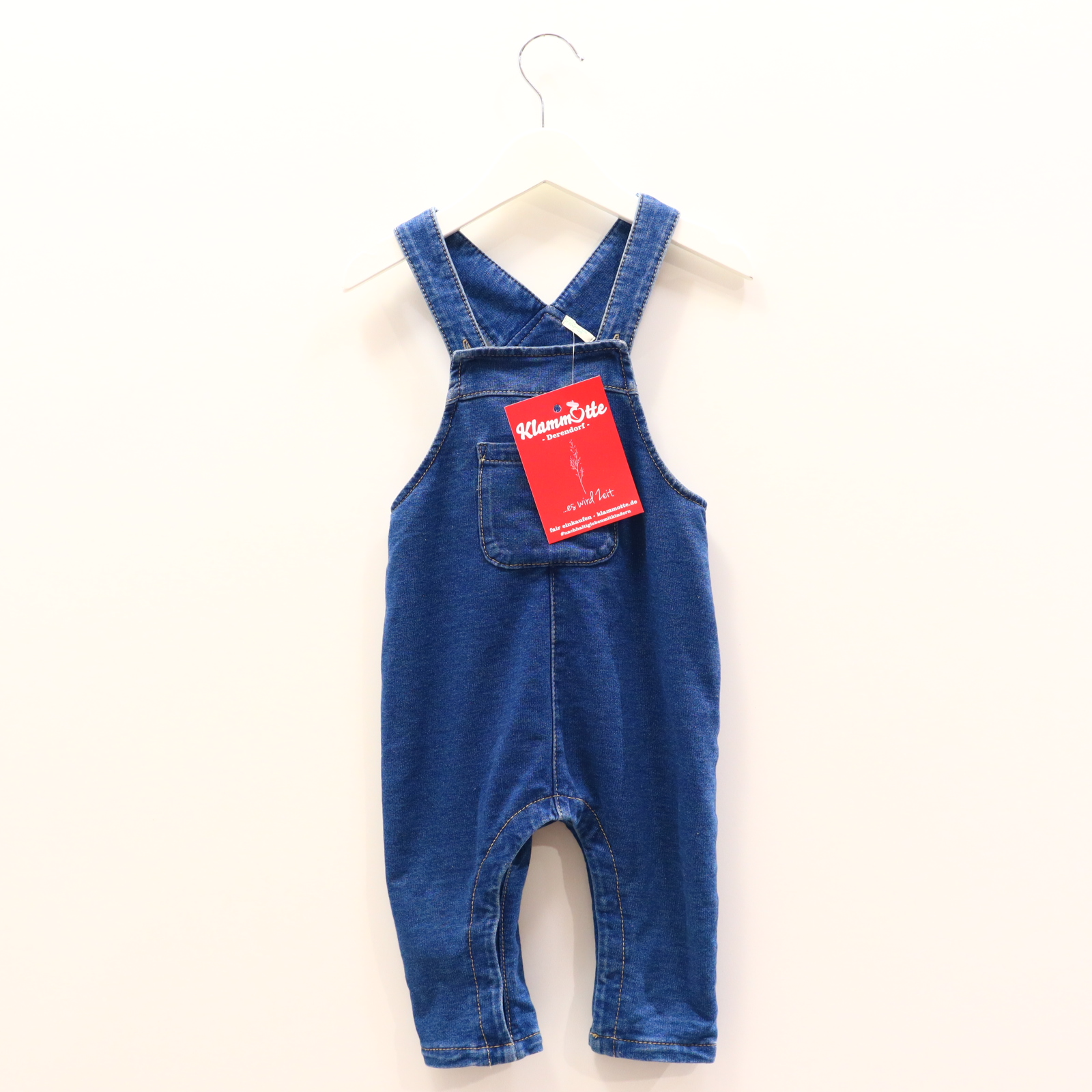 Hosen & Strampler BENETTON 74 blau Latz Baumwolle/Elasthan Druckknöpfe im Schritt