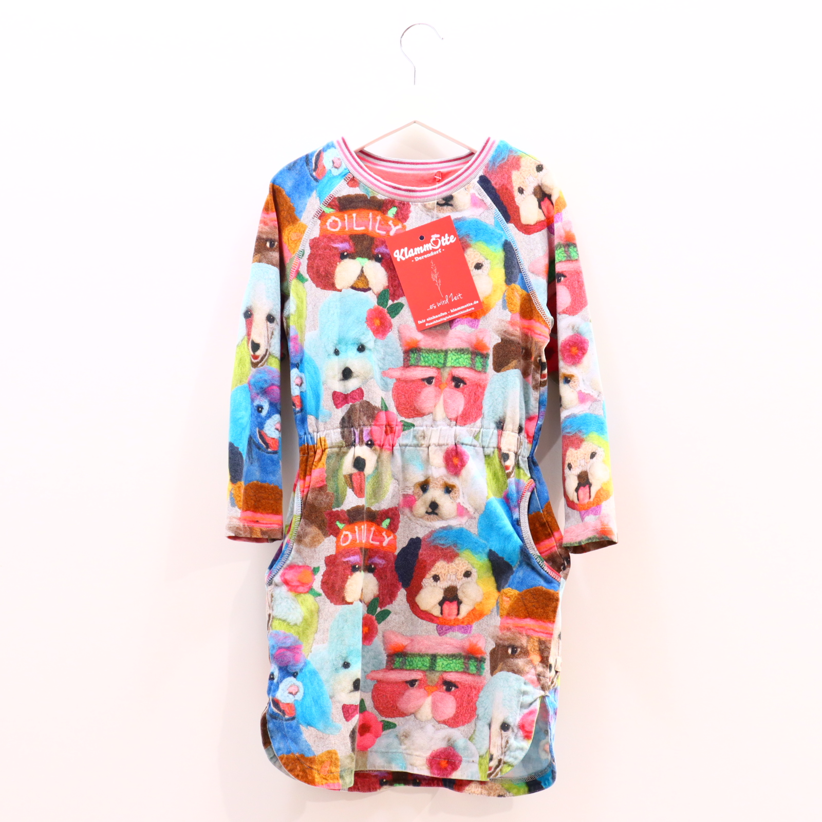 Kleider & Röcke Oilily Jerseykleid 128 bunt Alloverprint Bio-Baumwolle/Elastan