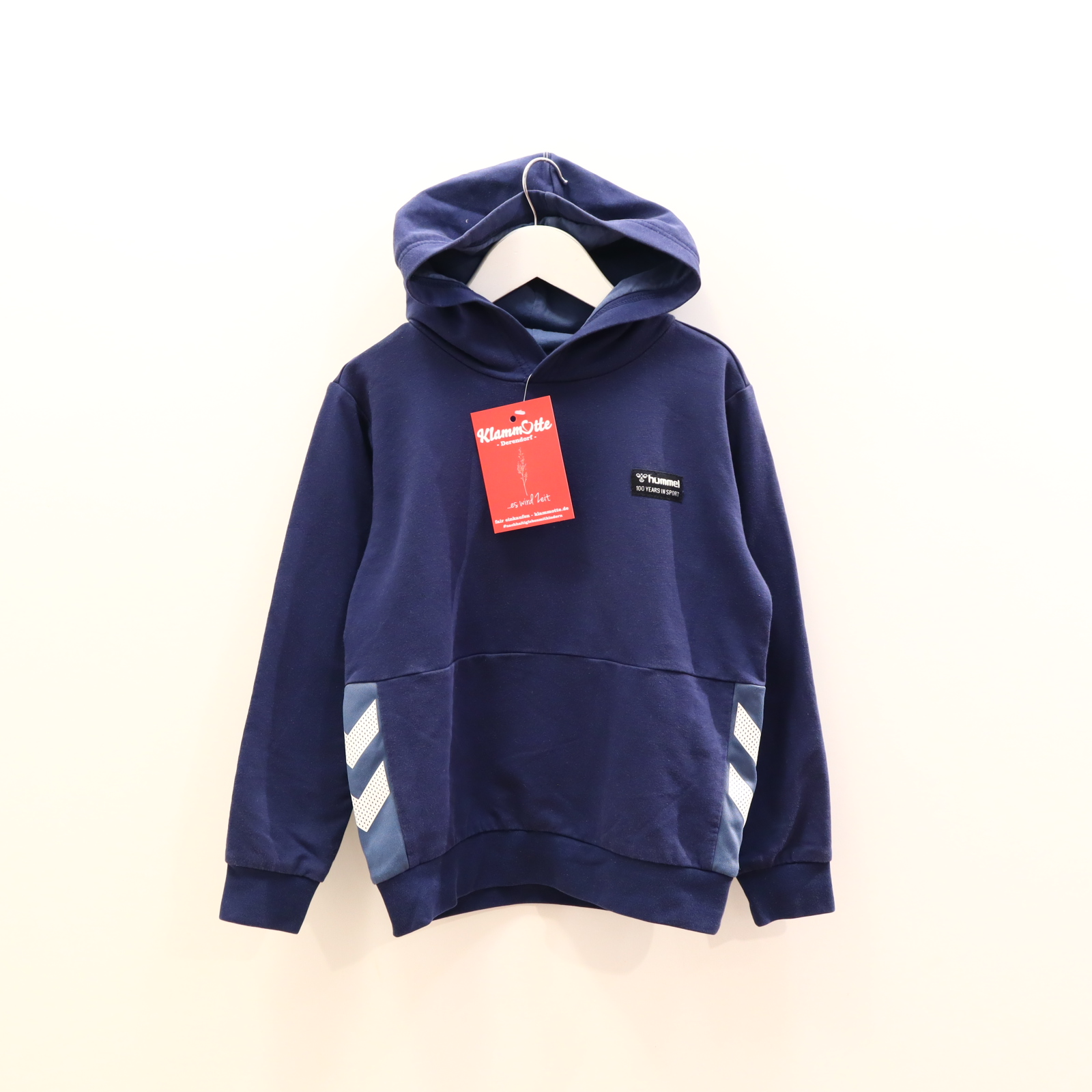 Oberteil hummel Gr. 134 Kapuzenpullover blau Baumwolle/Polyester Applikation/Logo