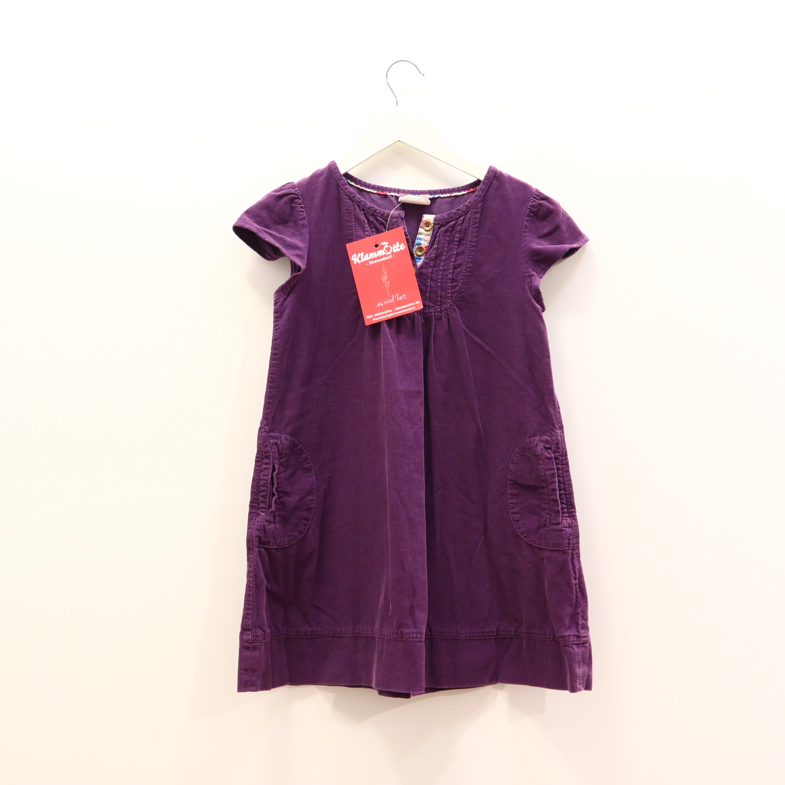 Kleider & Röcke mini Boden Cordkleid 122/128 weinrot Applikation Baumwolle Knopfleiste