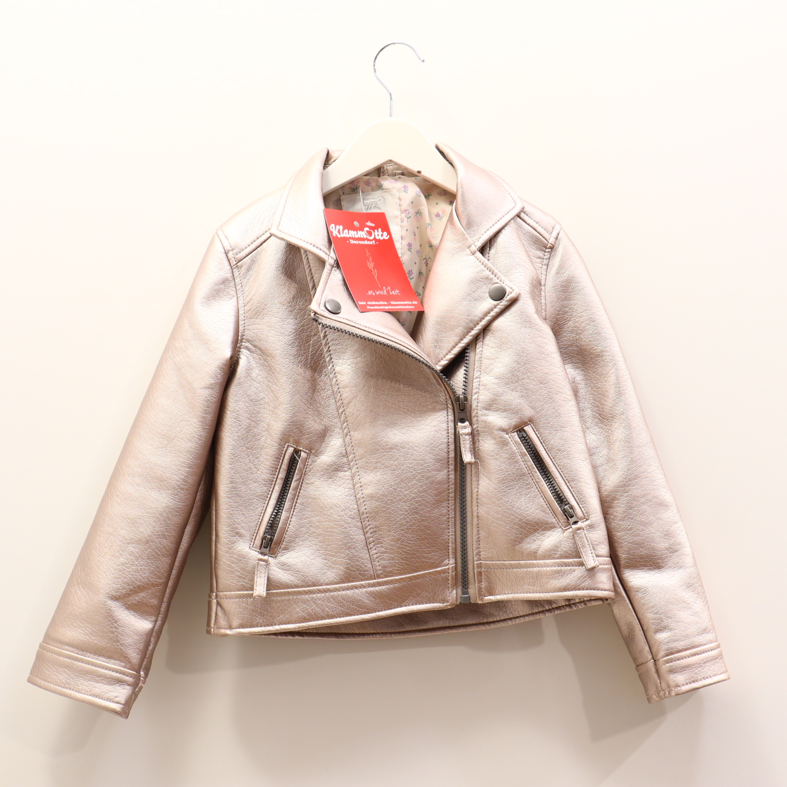 Jacke Bikerjacke 122 rosa/metallic