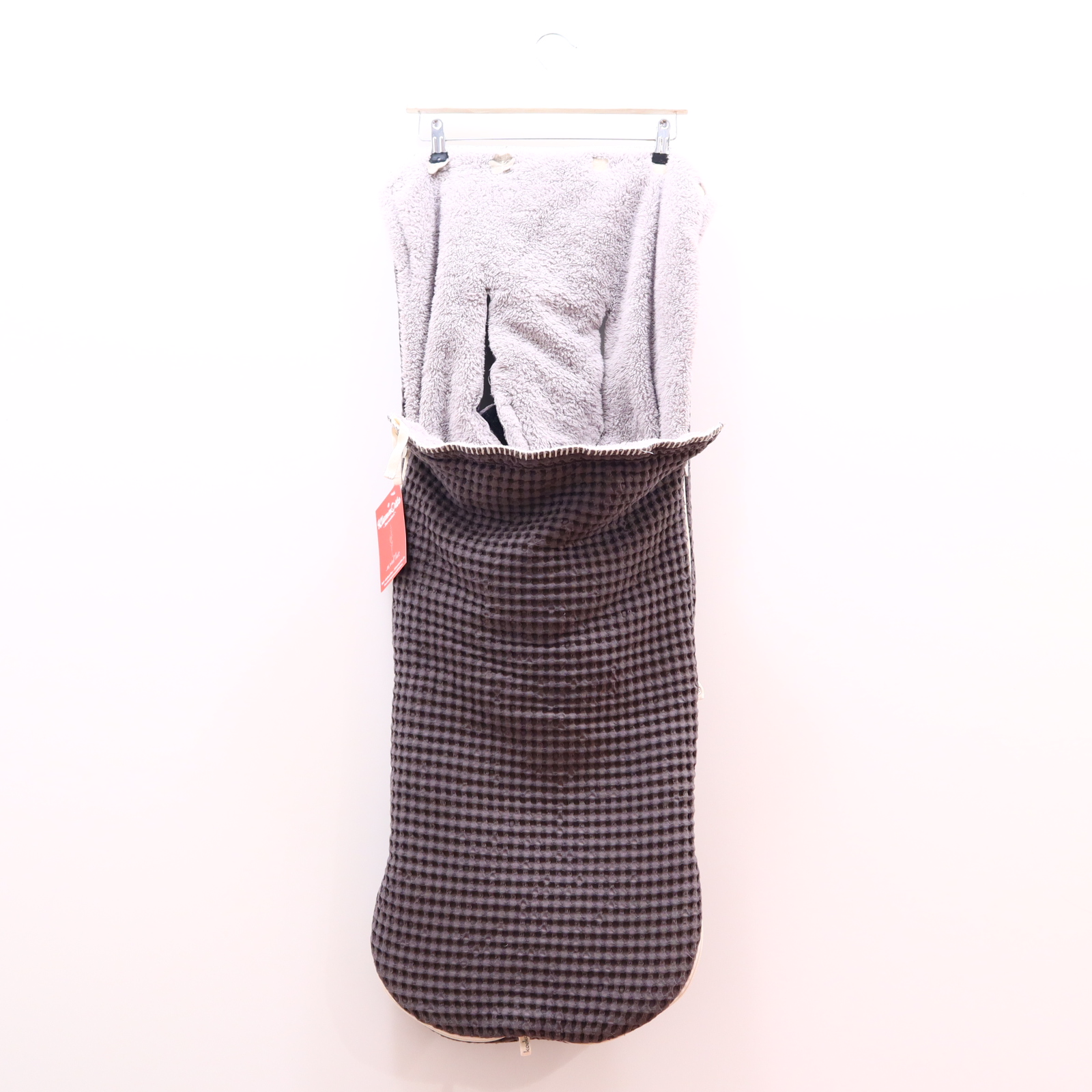 Fußsack Koeka grau Baumwolle/Polyester/Teddy/Waffelpikee 100cm 2.8 TOG