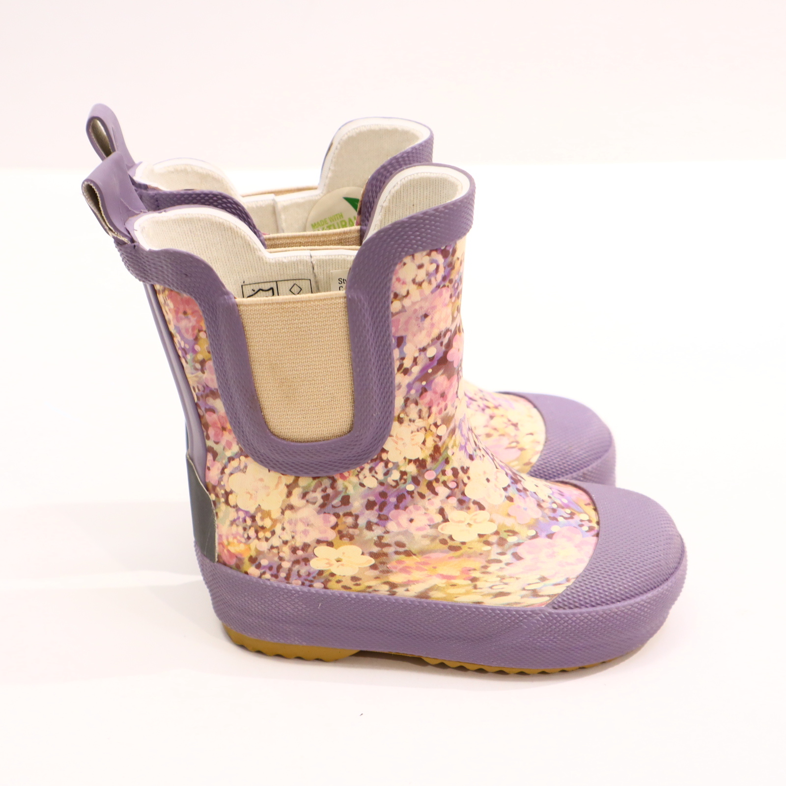 Gummistiefel mikk-line halbschaft 20 bunt/creme/flieder Naturkautschuk Blumen sehr gut