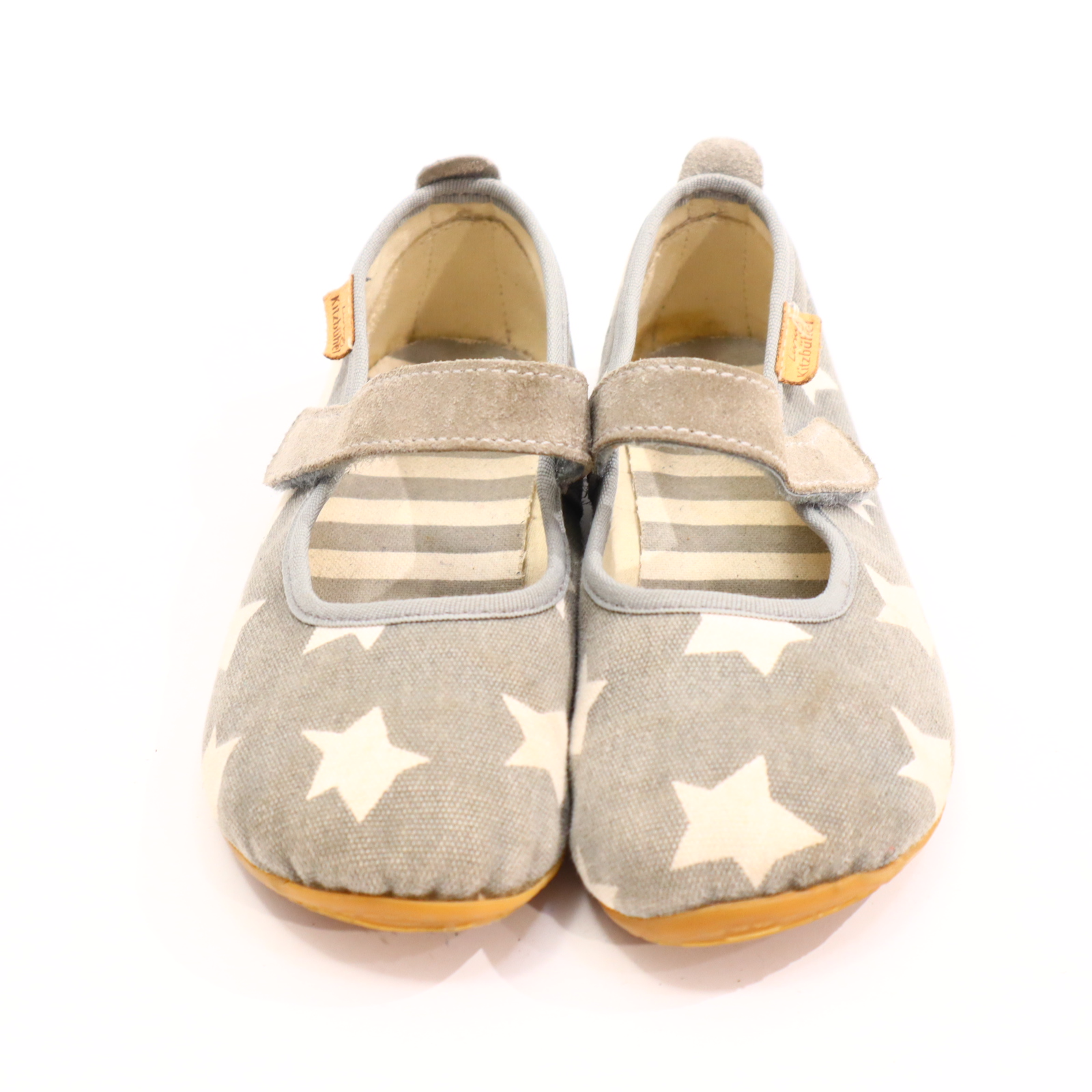 Hausschuhe/Wasserschuhe Living Kitzbühel 34 grau Ballerina/Klett/Pantoffel Canvas/Leder