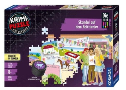 Spiele Krimipuzzles KOSMOS Die drei !!! Skandal auf dem Reitturnier