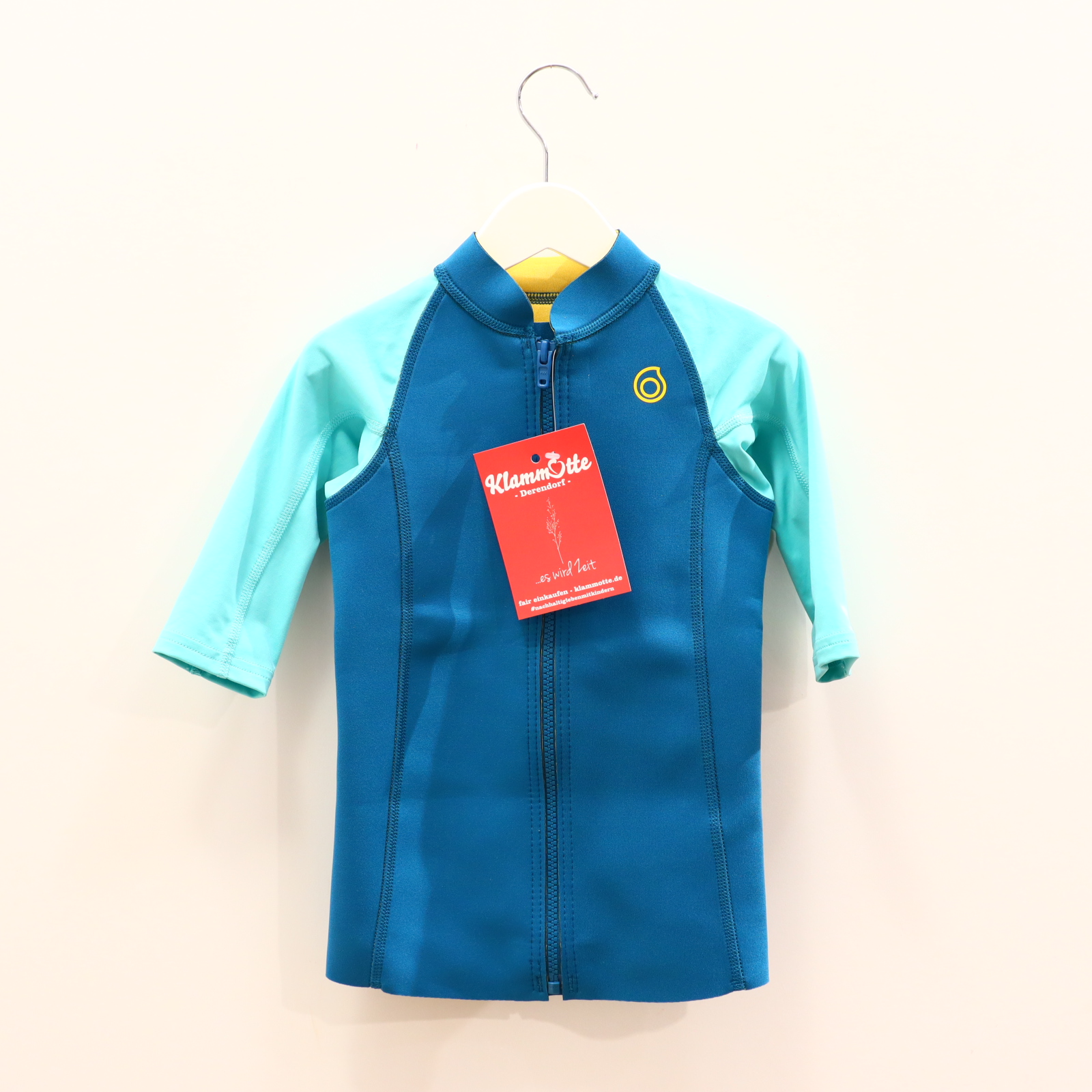 Bademode decathlon 122/128 türkis Print/Logo kurzarm/Neoprentop UPF 50