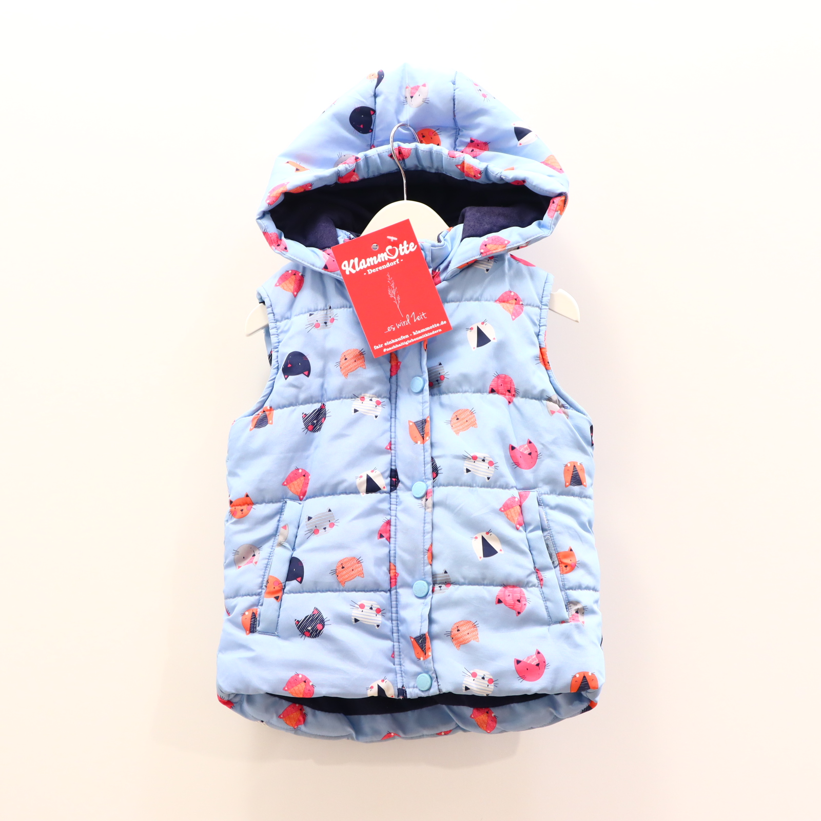 Jacke Topolino Steppweste 104 hellblau Alloverprint Jerseyfutter