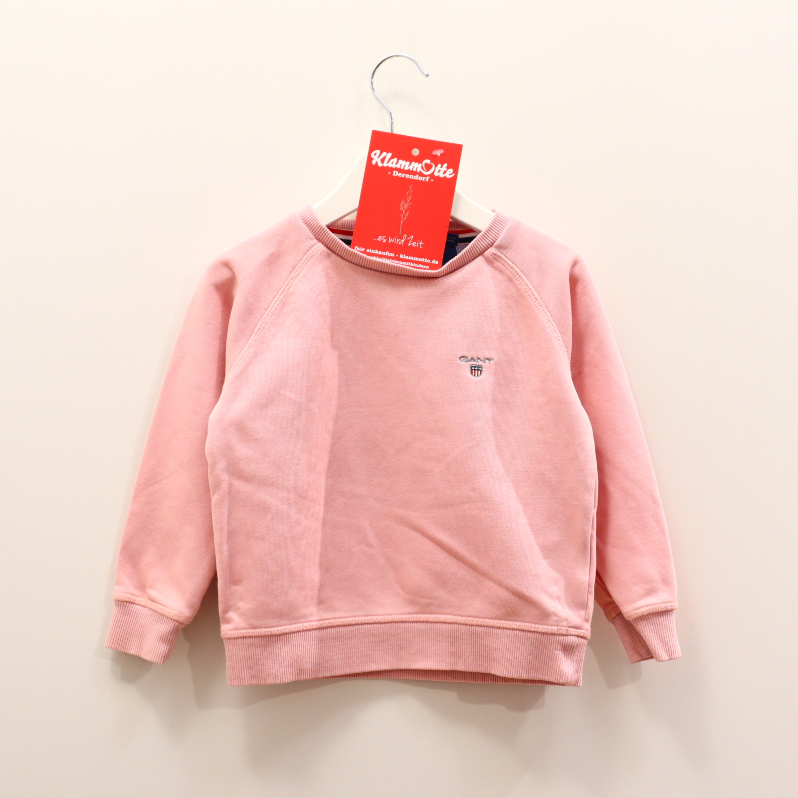 Oberteil GANT 98/104 rosa Logo/Stickerei Sweatshirt Baumwolle/Polyester