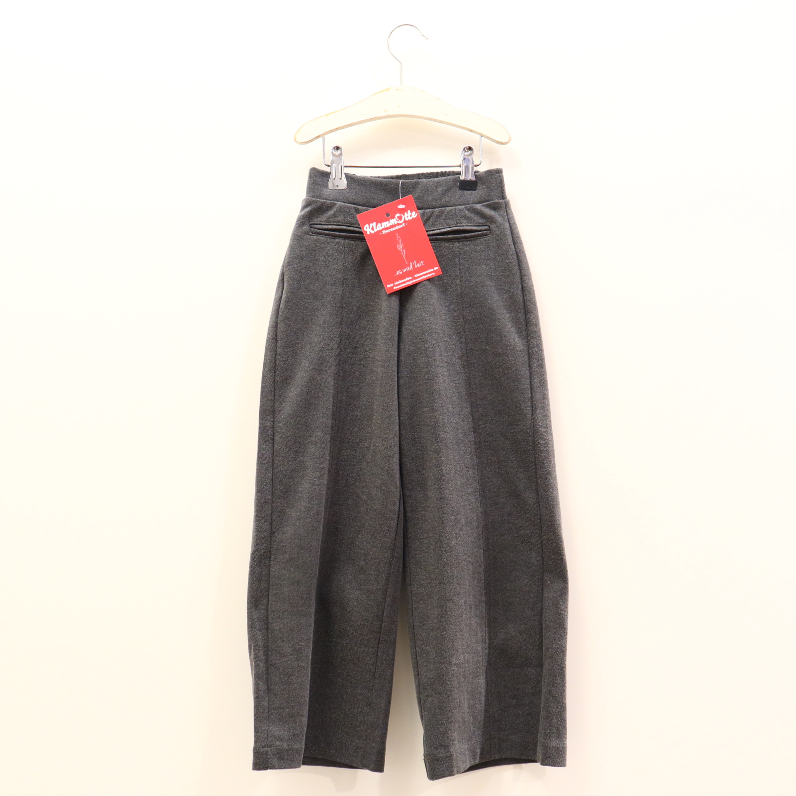 Hose ZARA 122 grau Fischgrät Elasthan/Polyester/Viskose Gummibandzug Wide Leg