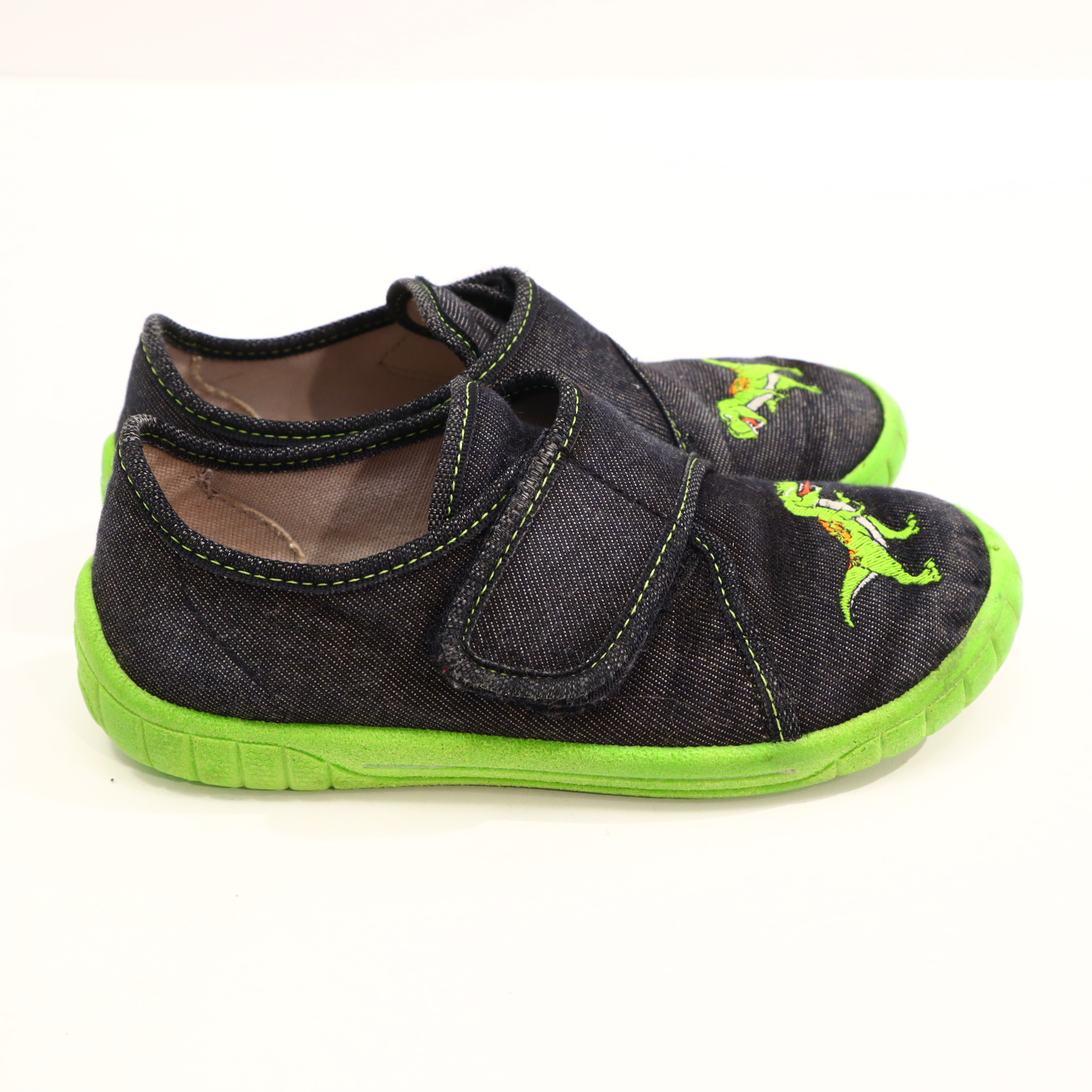 Hausschuhe/Wasserschuhe SuperFit 30 blau/grün Pantoffel Canvas Gebrauchsspuren