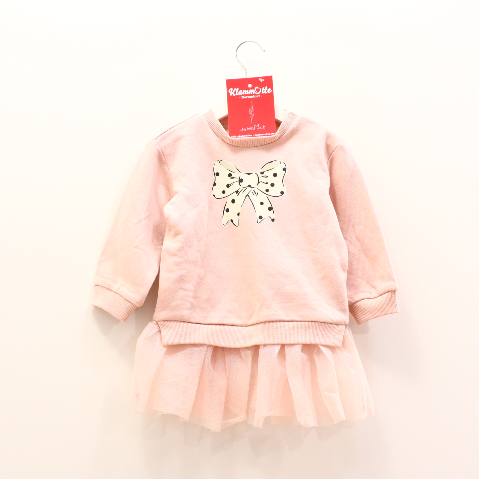 Kleider & Röcke H&M Sweatkleid 86 rosa Print Baumwolle/Polyester/Sweat/Tüll