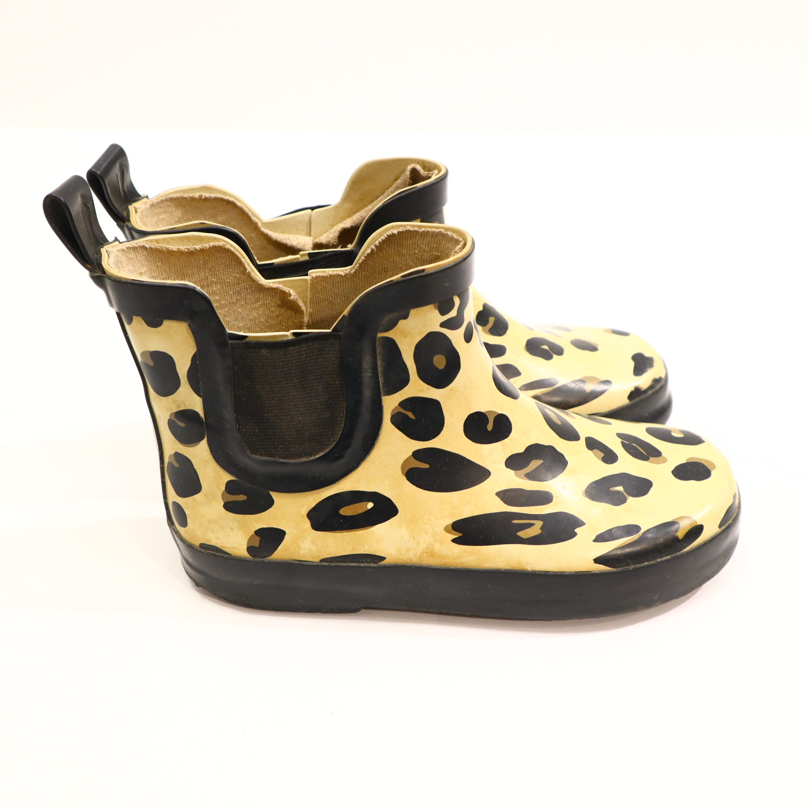 Gummistiefel halbschaft 29 braun/creme/schwarz Animalprint