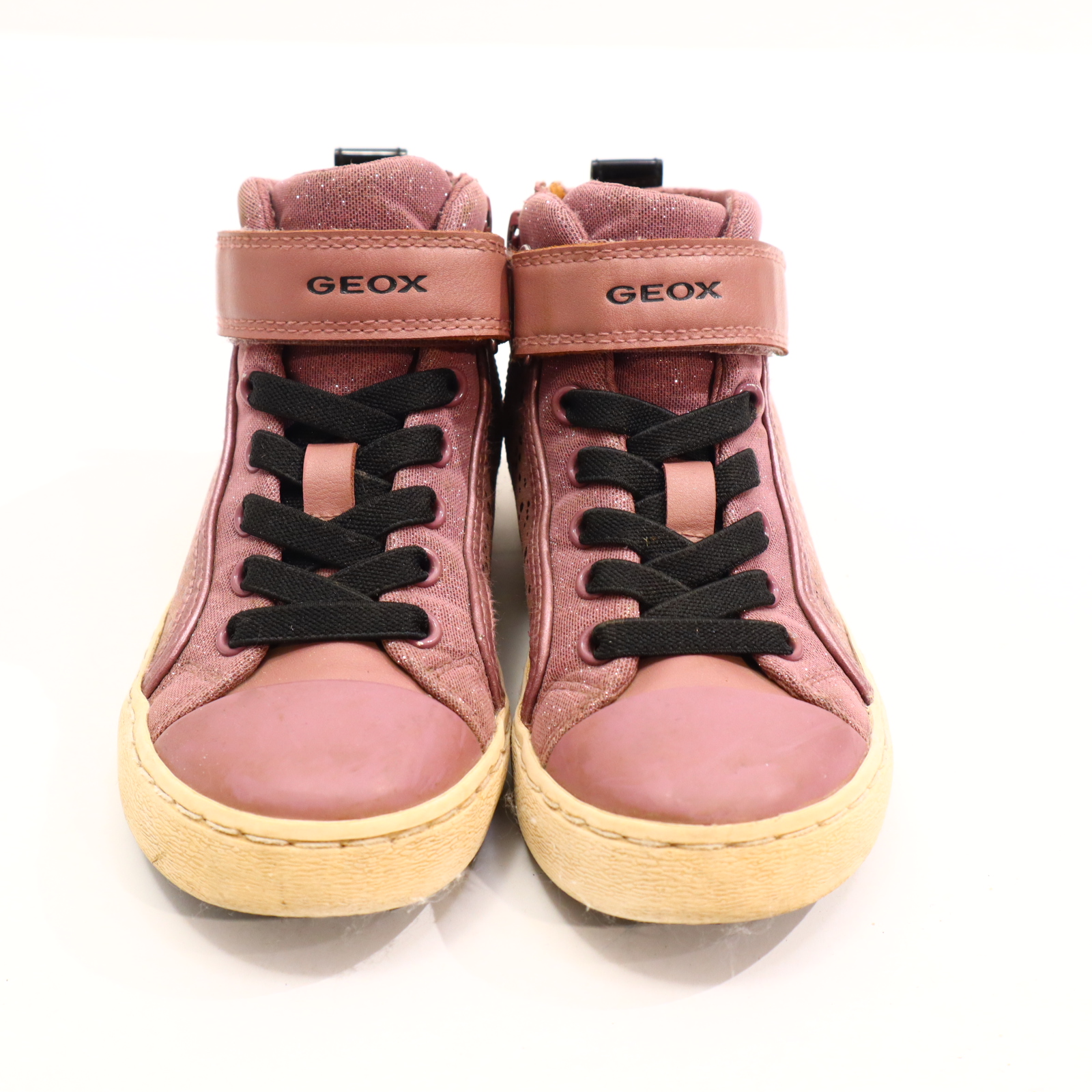 Halbschuhe GEOX Schnürschuh mit Reißverschluß 29 rosa leichte gleichmäßige Ablaufspuren