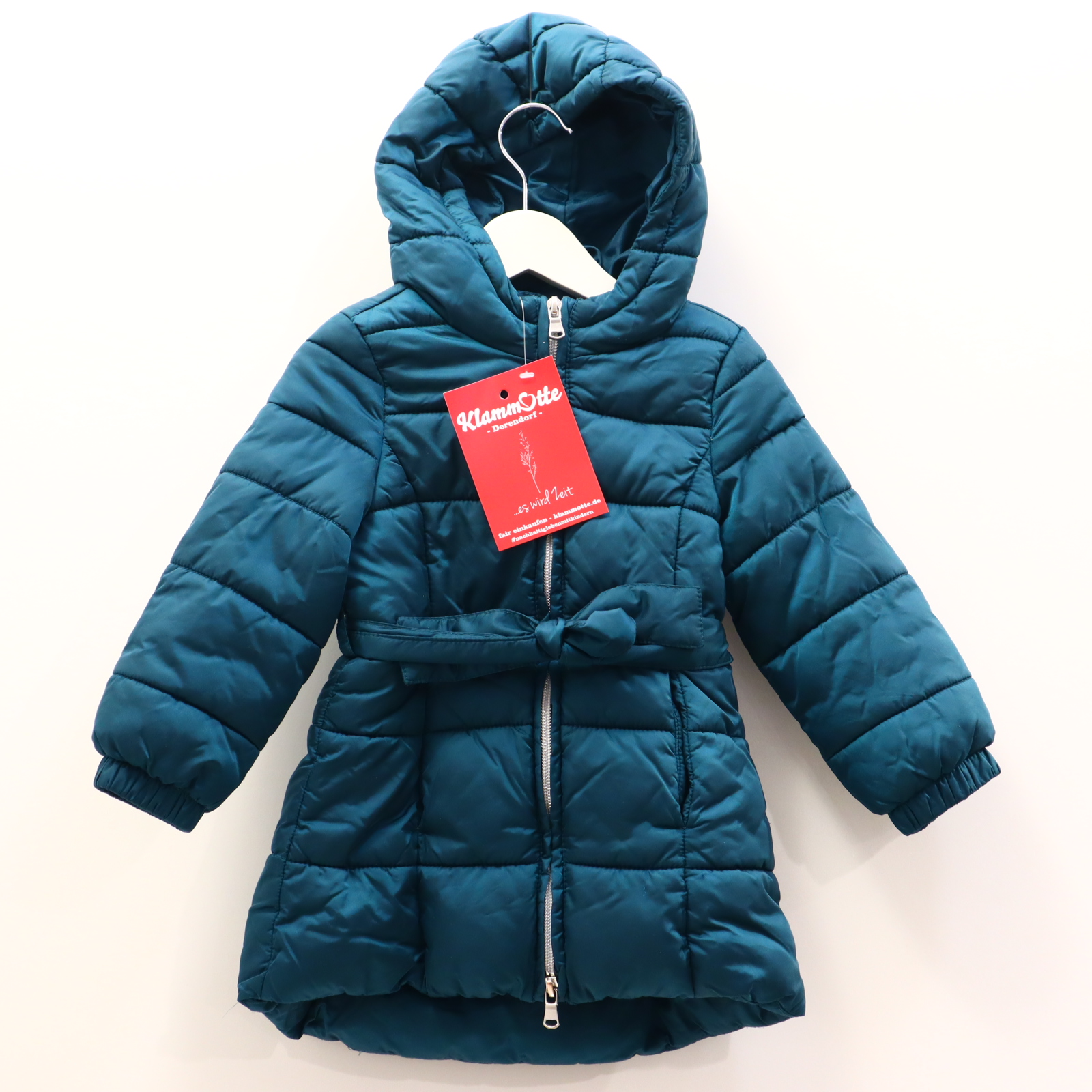 Jacke BENETTON Steppmantel 92 grün Herbst/Winter 2-Wege-Reißverschluß