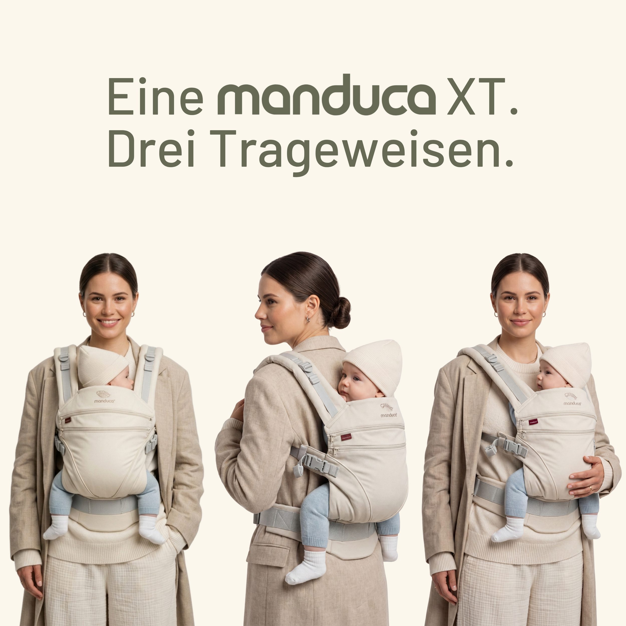 Tragehilfe WICKELKINDER Manduca/xt Full-Buckle sand Bio-Baumwolle gut