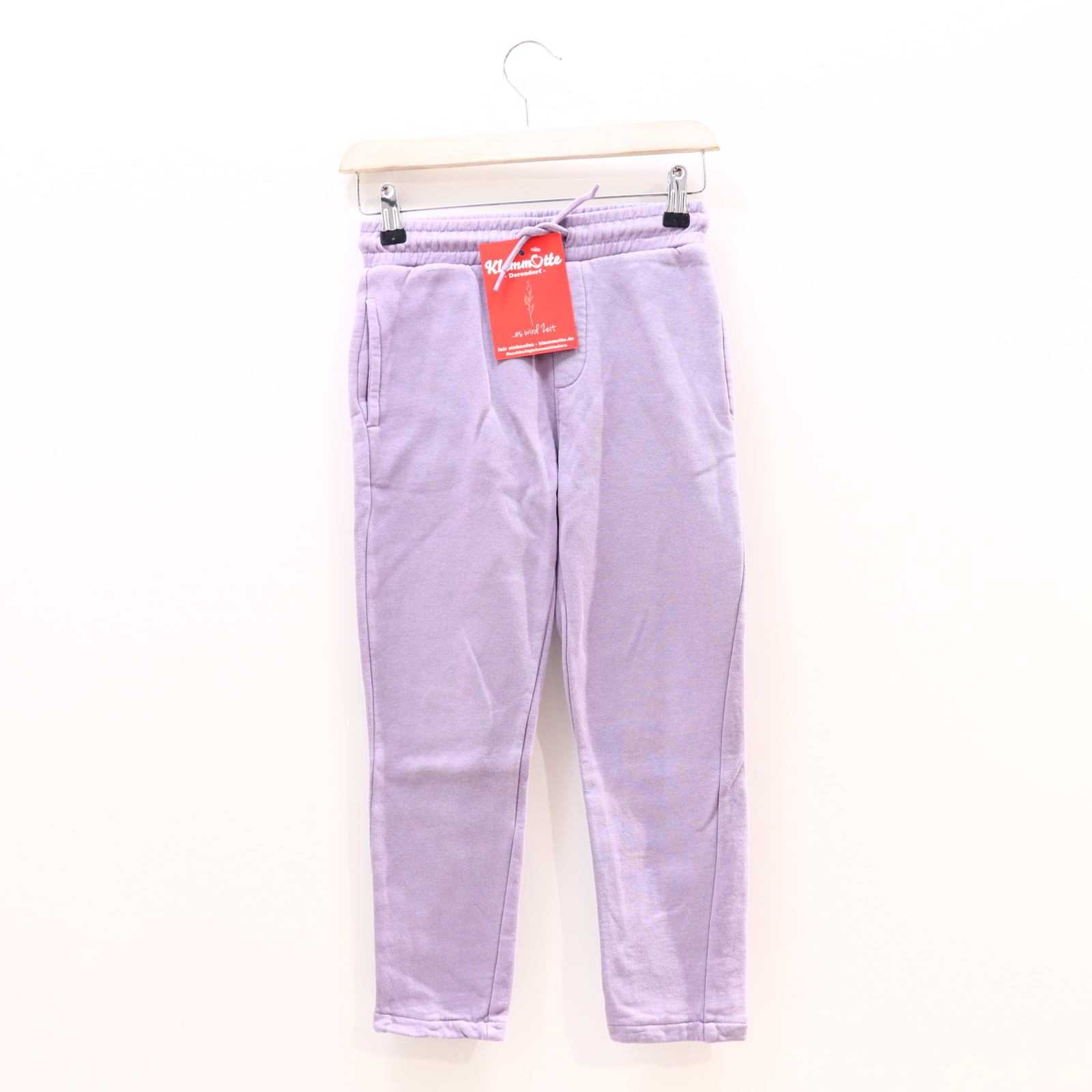 Hose MANOR Jogger 128 flieder Biobaumwolle/Sweat Gummibandzug/Kordelzug