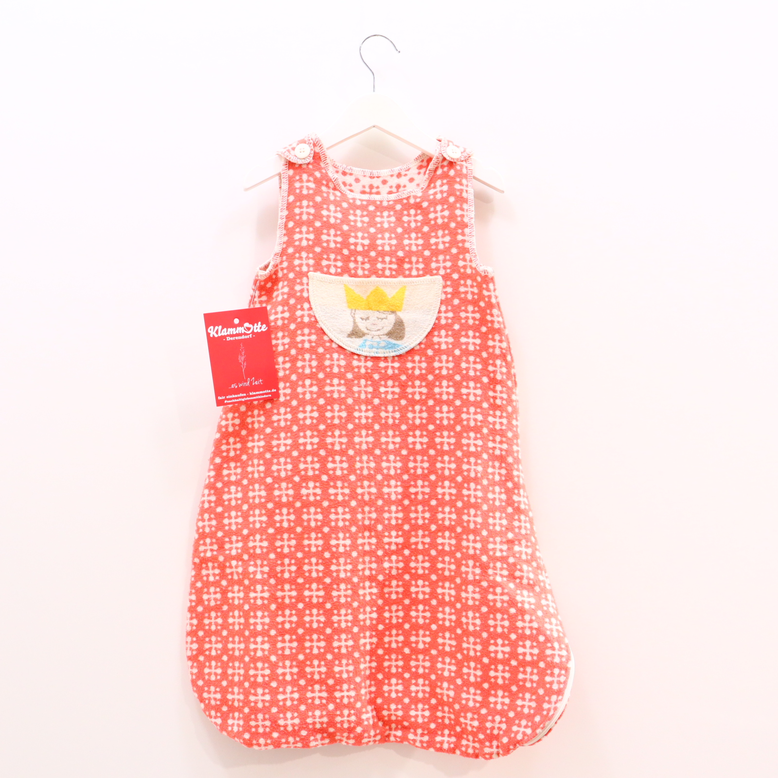 Schlafsack FUSSENEGGER 70cm creme/orange Alloverprint/Print Baumwolle/Viskose