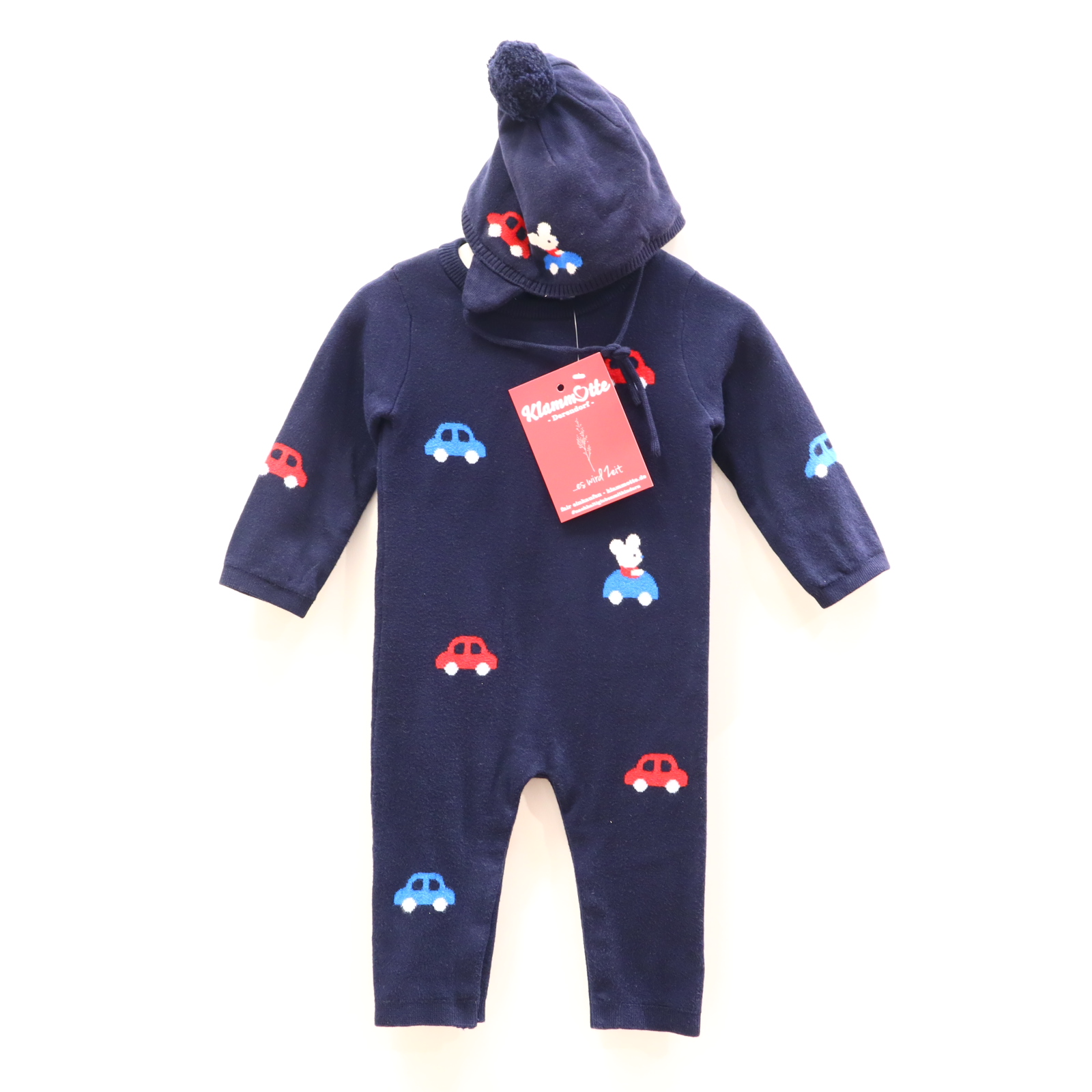 Hosen & Strampler jacadi 74 blau Motiv Einteiler ohne Fuß/Overall Baumwolle/Strick Druckknöpfe im Schritt/Knopfleiste mit Mütze! sehr gut